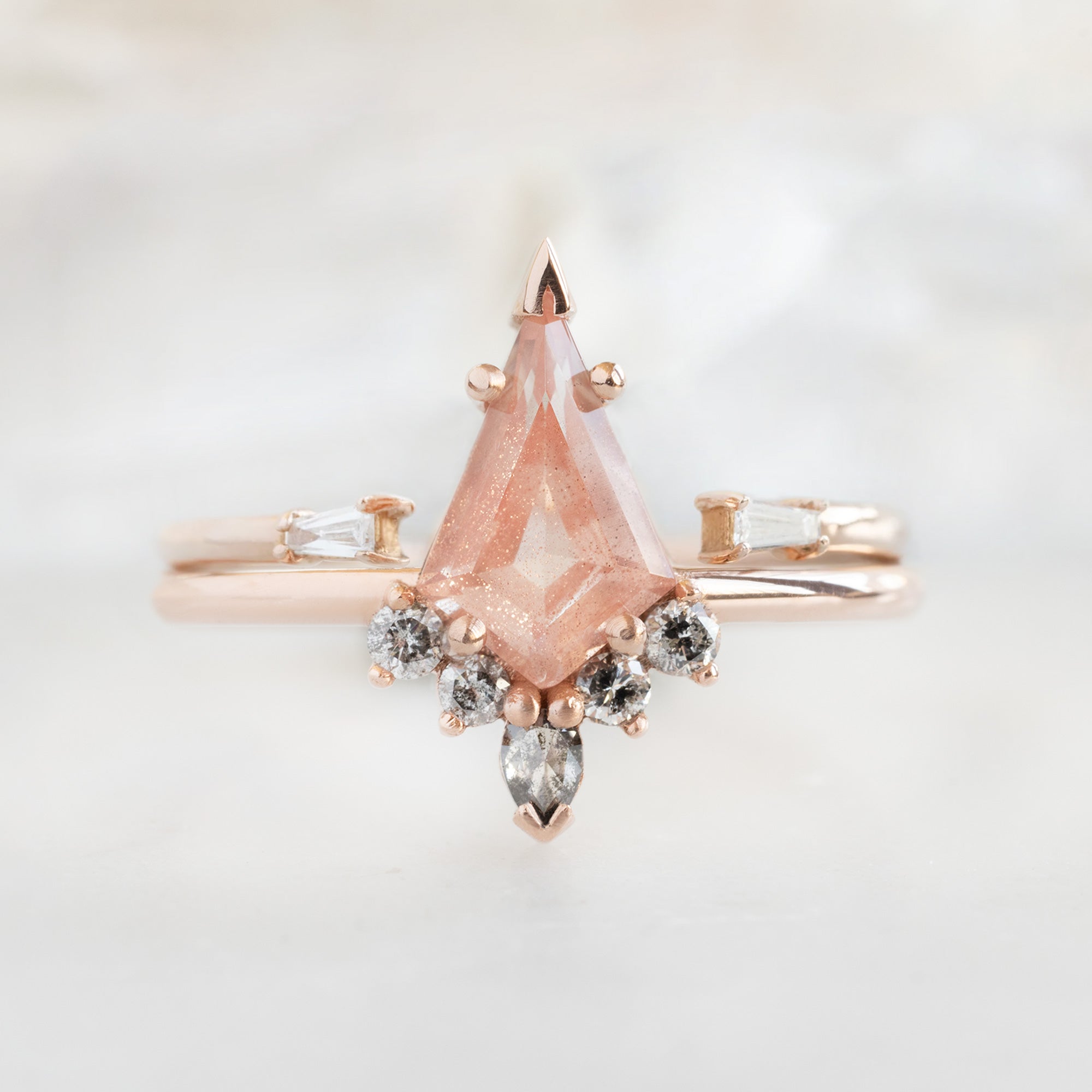Alexis Russell Engagement Rings The Aster Ring | 0.79ct Kite Sunstone in 14K Rose Gold