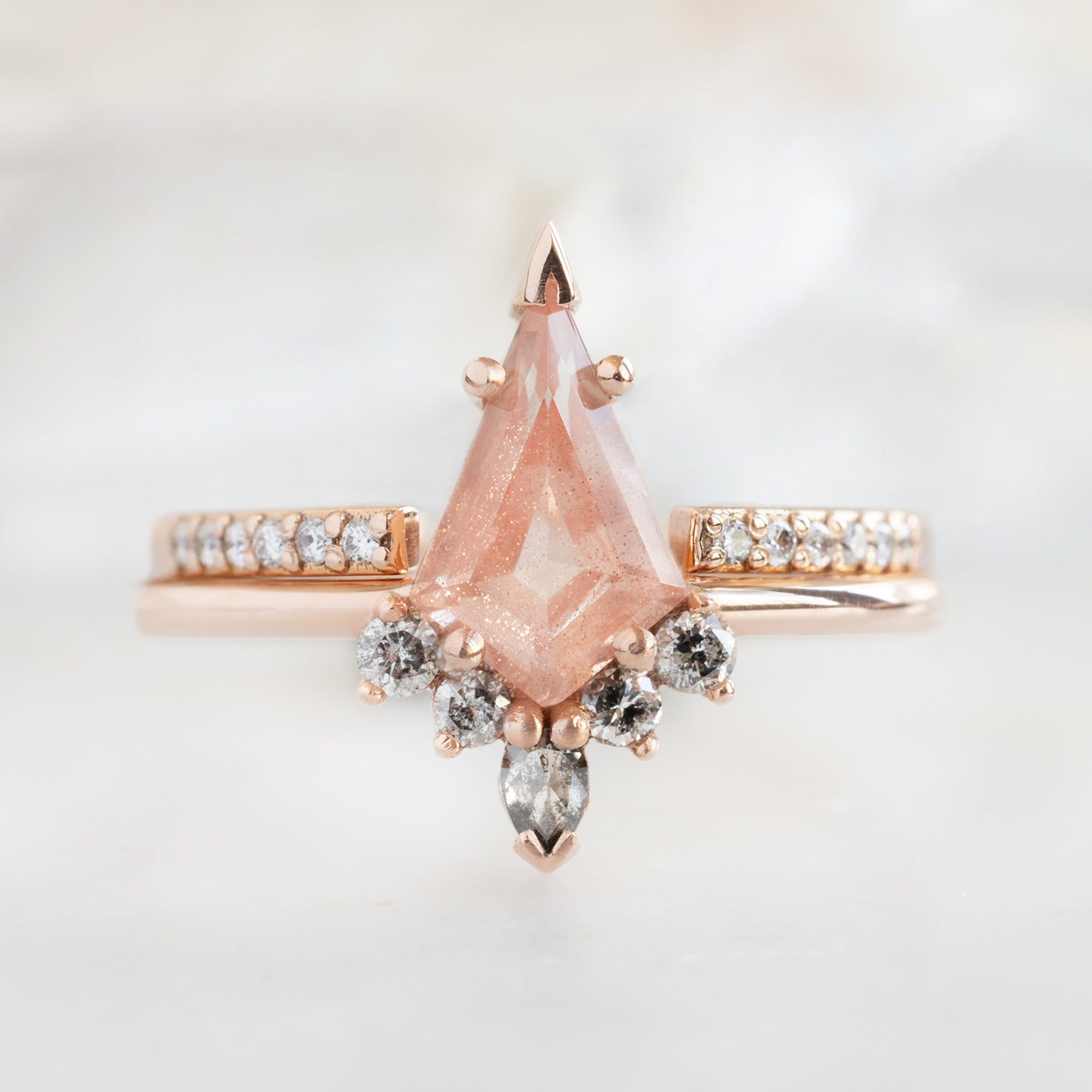 Alexis Russell Engagement Rings The Aster Ring | 0.79ct Kite Sunstone in 14K Rose Gold