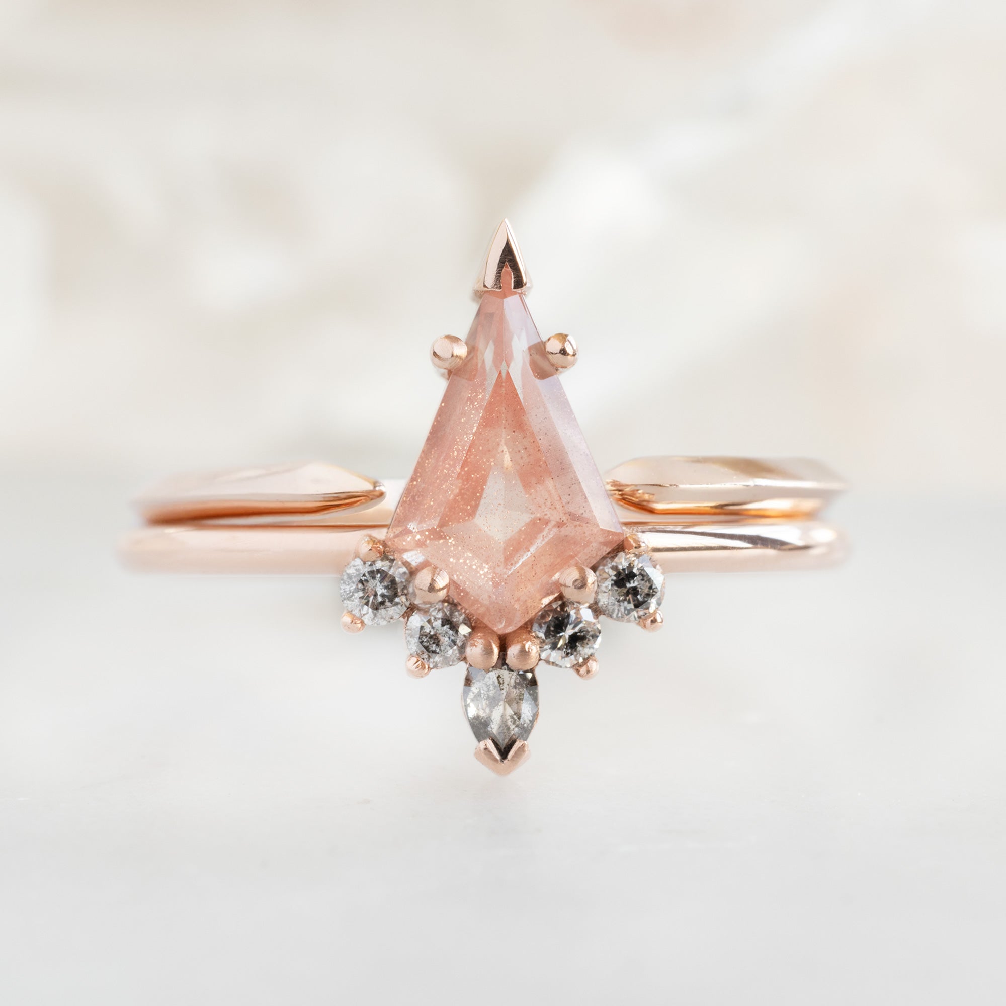 Alexis Russell Engagement Rings The Aster Ring | 0.79ct Kite Sunstone in 14K Rose Gold