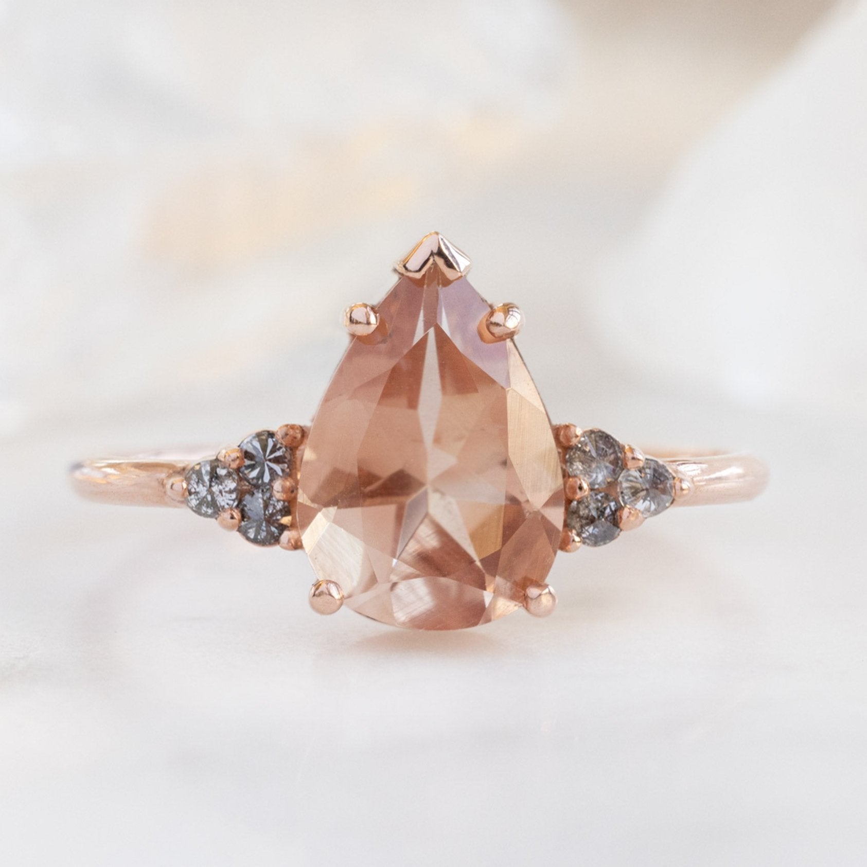 Alexis Russell Engagement Rings The Ivy Ring | 1.59ct Pear Cut Sunstone in 14K Rose Gold