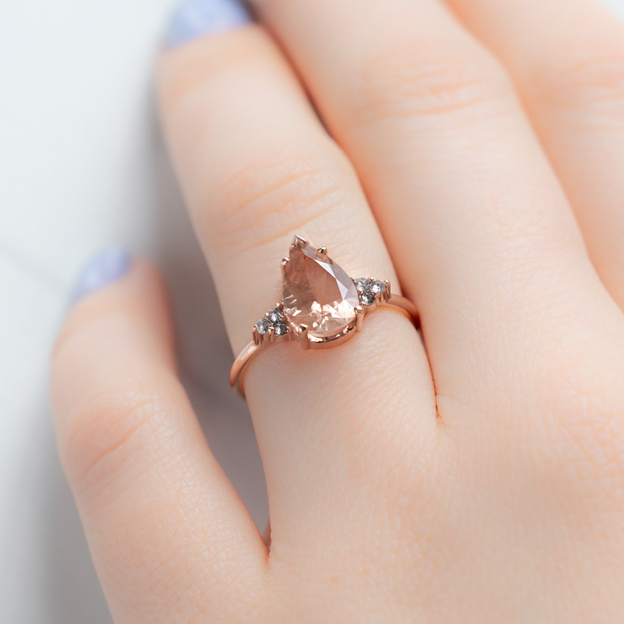 Alexis Russell Engagement Rings The Ivy Ring | 1.59ct Pear Cut Sunstone in 14K Rose Gold