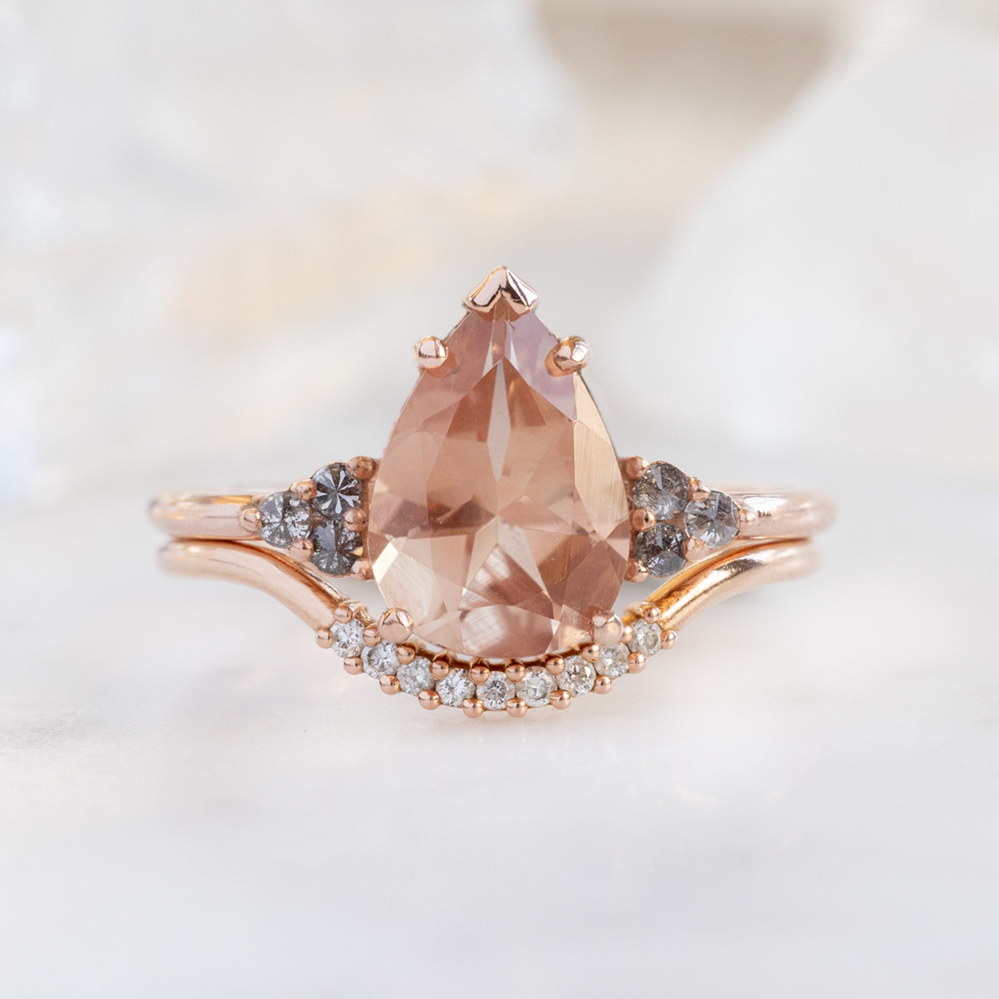 Alexis Russell Engagement Rings The Ivy Ring | 1.59ct Pear Cut Sunstone in 14K Rose Gold