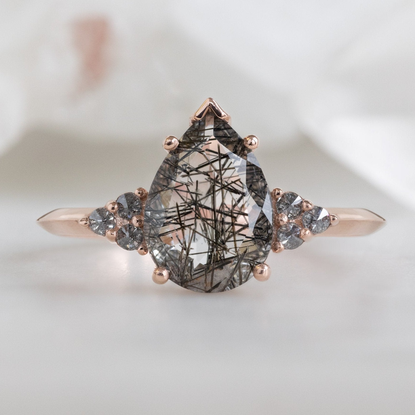 Alexis Russell Engagement Rings The Ivy Ring | 1.44ct Pear Cut Tourmaline in Quartz in 14K Rose Gold