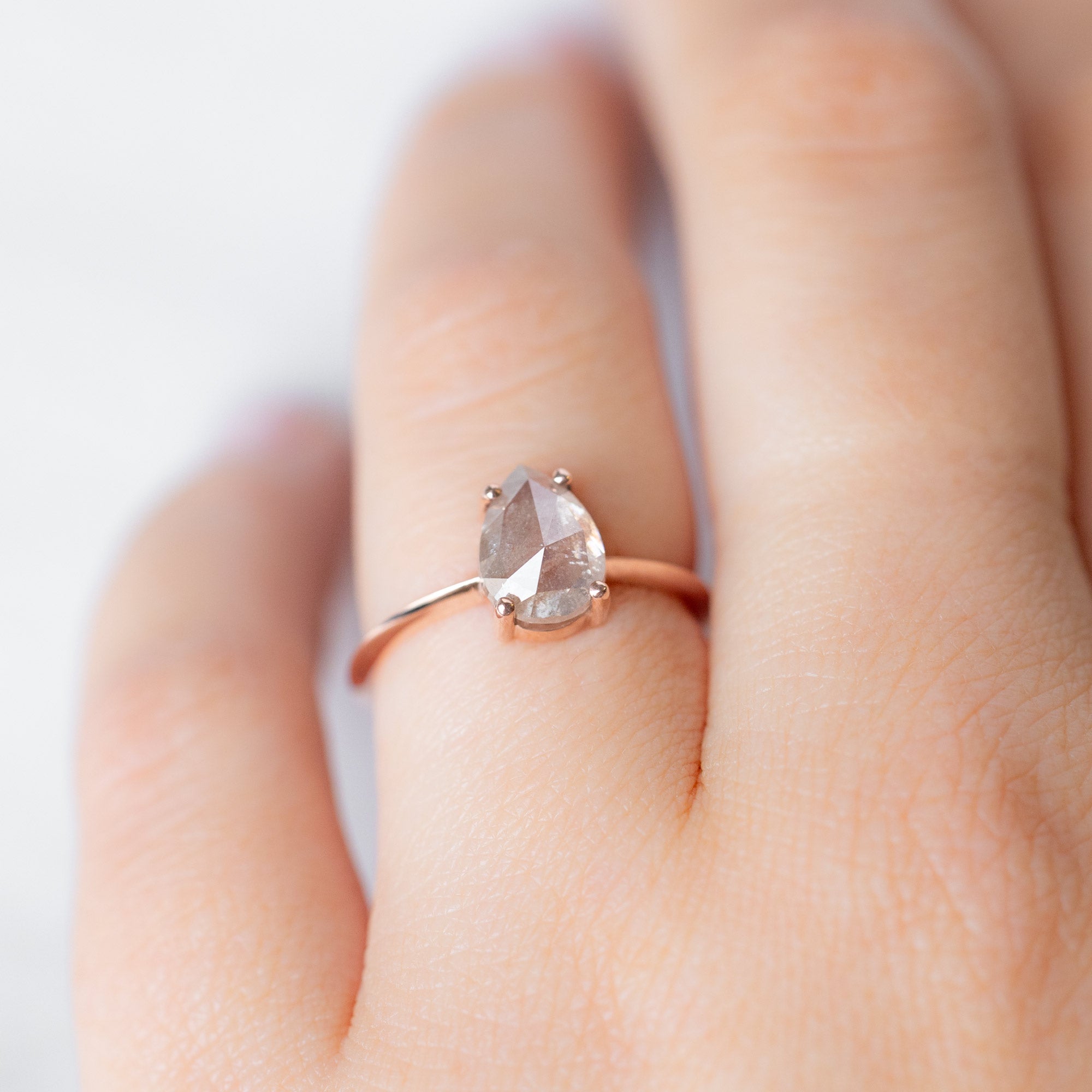 Alexis Russell Engagement Rings The Bryn Ring | 1.76ct Pear Pink Diamond in 14K Rose Gold