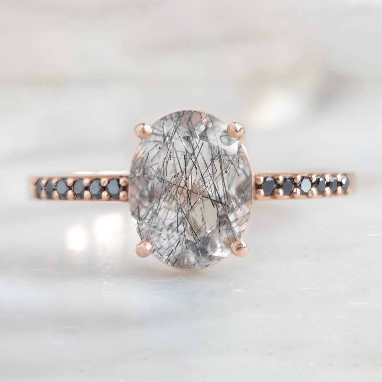 Alexis Russell Engagement Rings The Willow Ring | 1.62ct Oval Tourmaline in Quartz in 14K Rose Gold