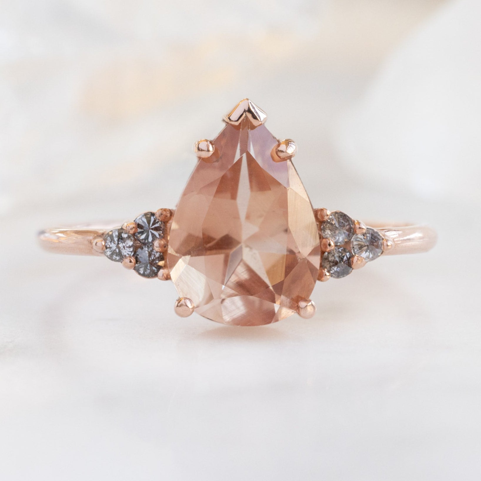 Alexis Russell Engagement Rings The Ivy Ring | 1.87ct Pear Sunstone in 14K Rose Gold