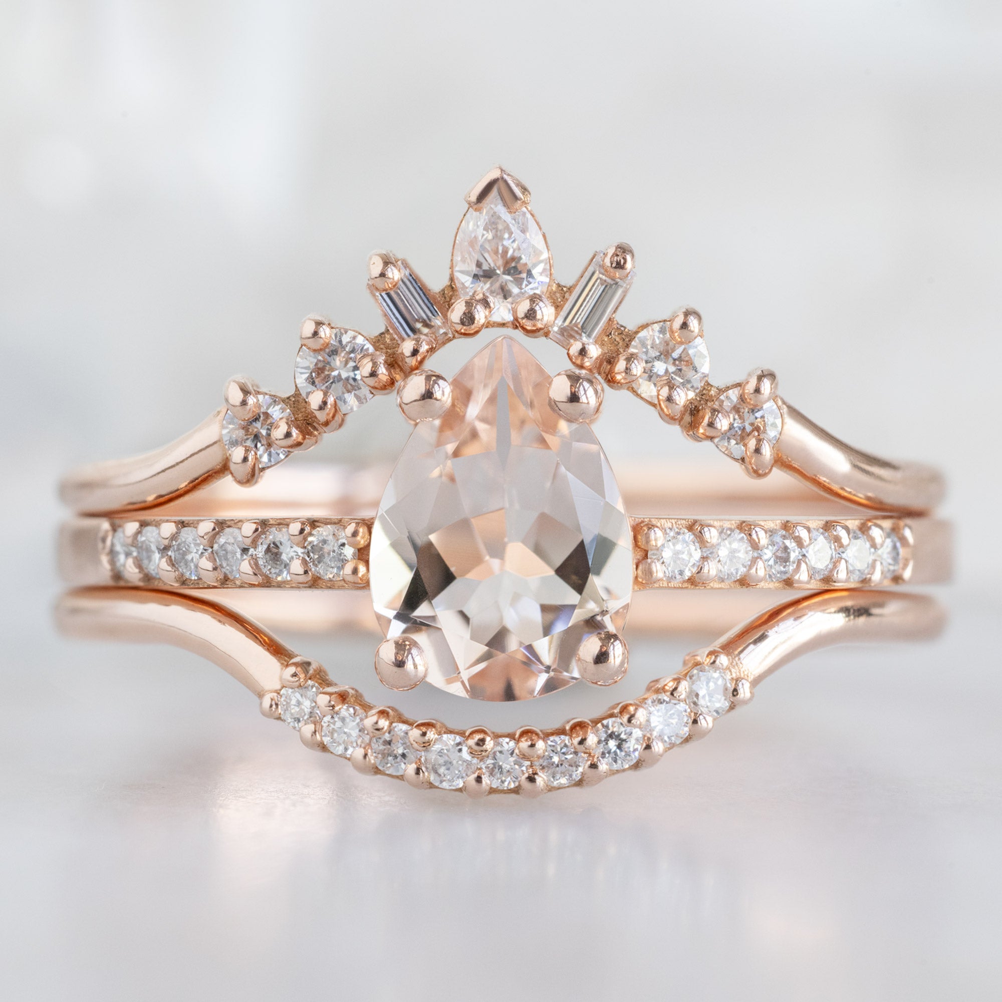 Alexis Russell  Engagement Rings The Willow Ring | 0.58ct Pear Morganite in 14K Rose Gold