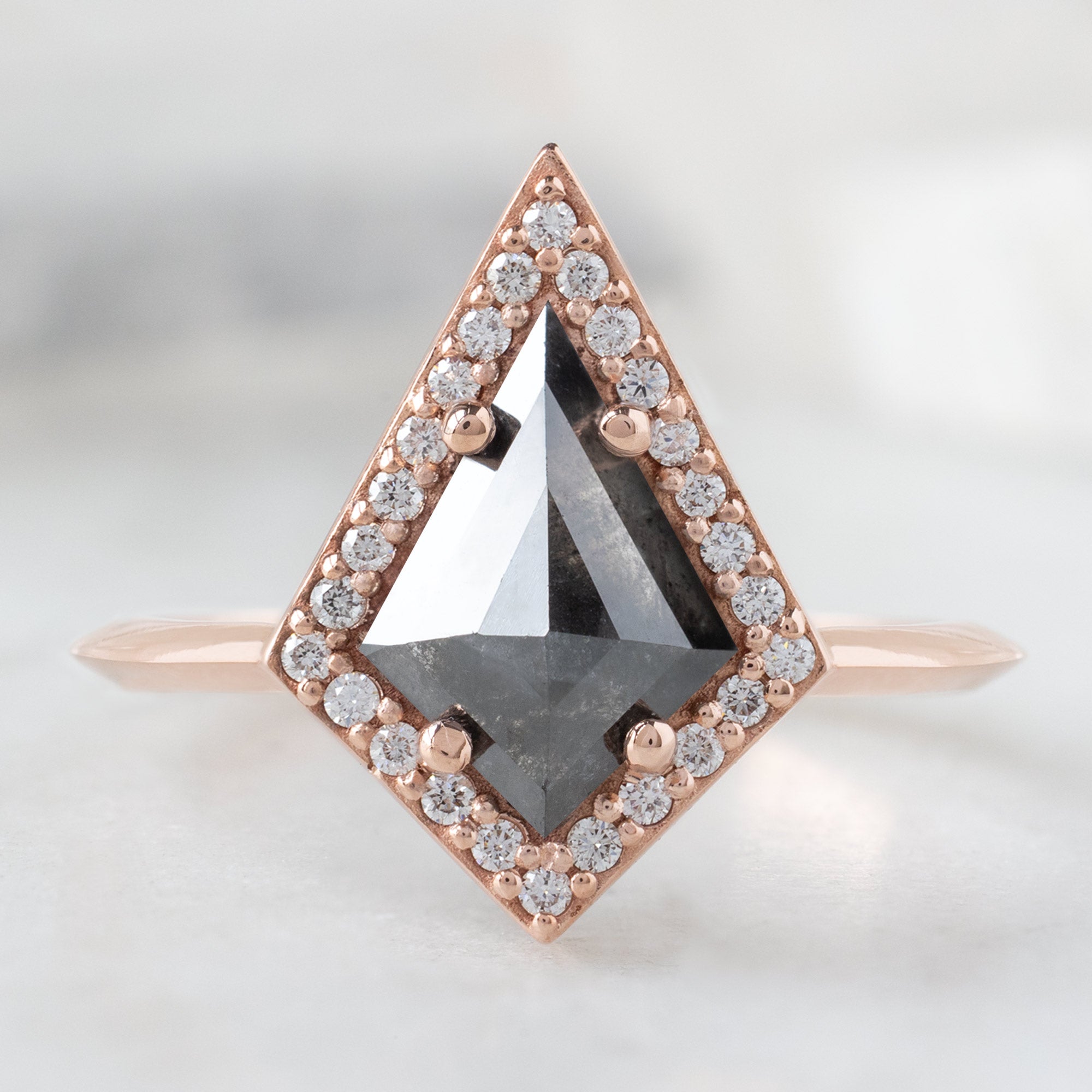 Alexis Russell  Engagement Rings The Dahlia Ring | 0.89ct Black Kite Diamond in 14K Rose Gold