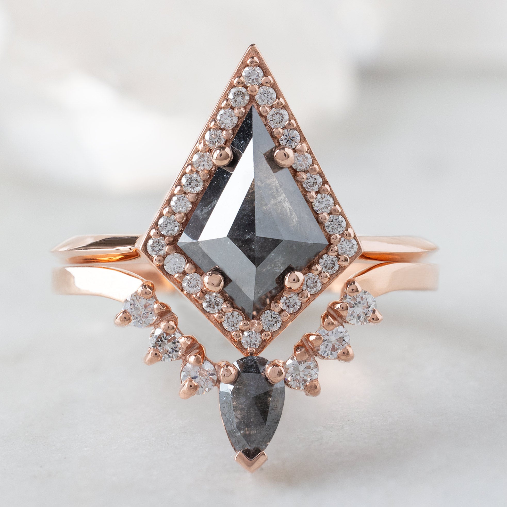 Alexis Russell  Engagement Rings The Dahlia Ring | 0.89ct Black Kite Diamond in 14K Rose Gold
