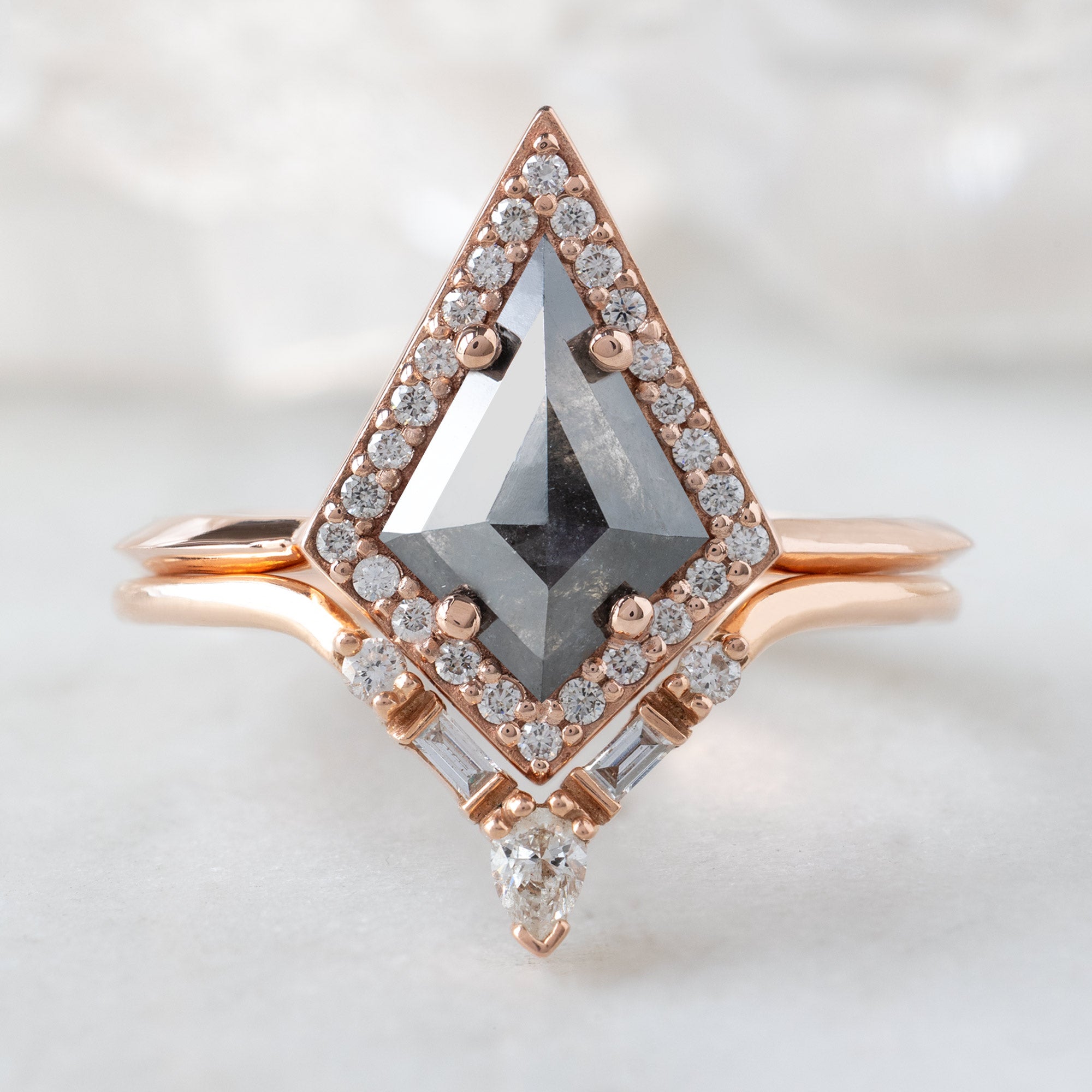 Alexis Russell  Engagement Rings The Dahlia Ring | 0.89ct Black Kite Diamond in 14K Rose Gold