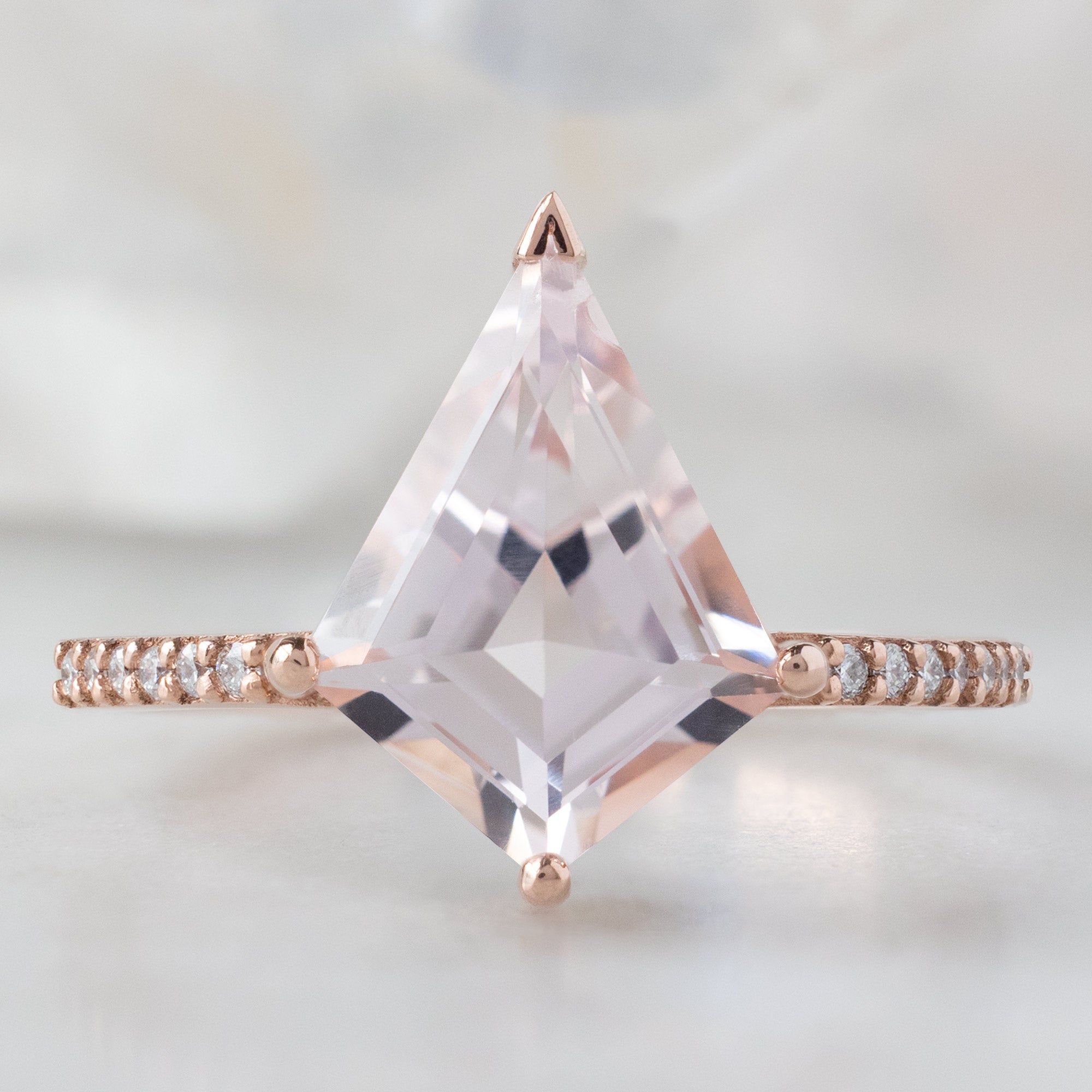 Alexis Russell  Engagement Rings The Willow Ring | 2.31ct Kite Morganite in 14K Rose Gold
