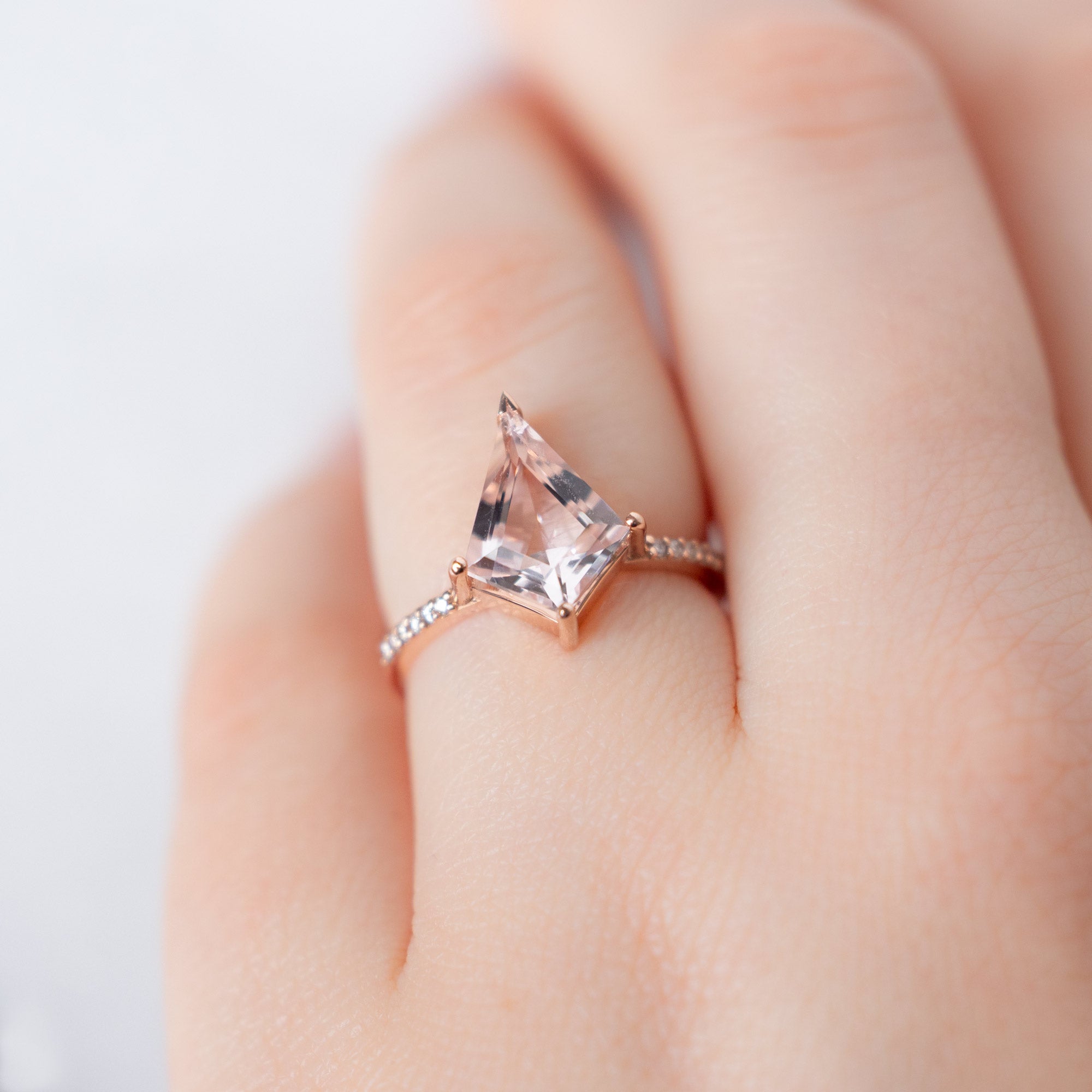 Alexis Russell  Engagement Rings The Willow Ring | 2.31ct Kite Morganite in 14K Rose Gold