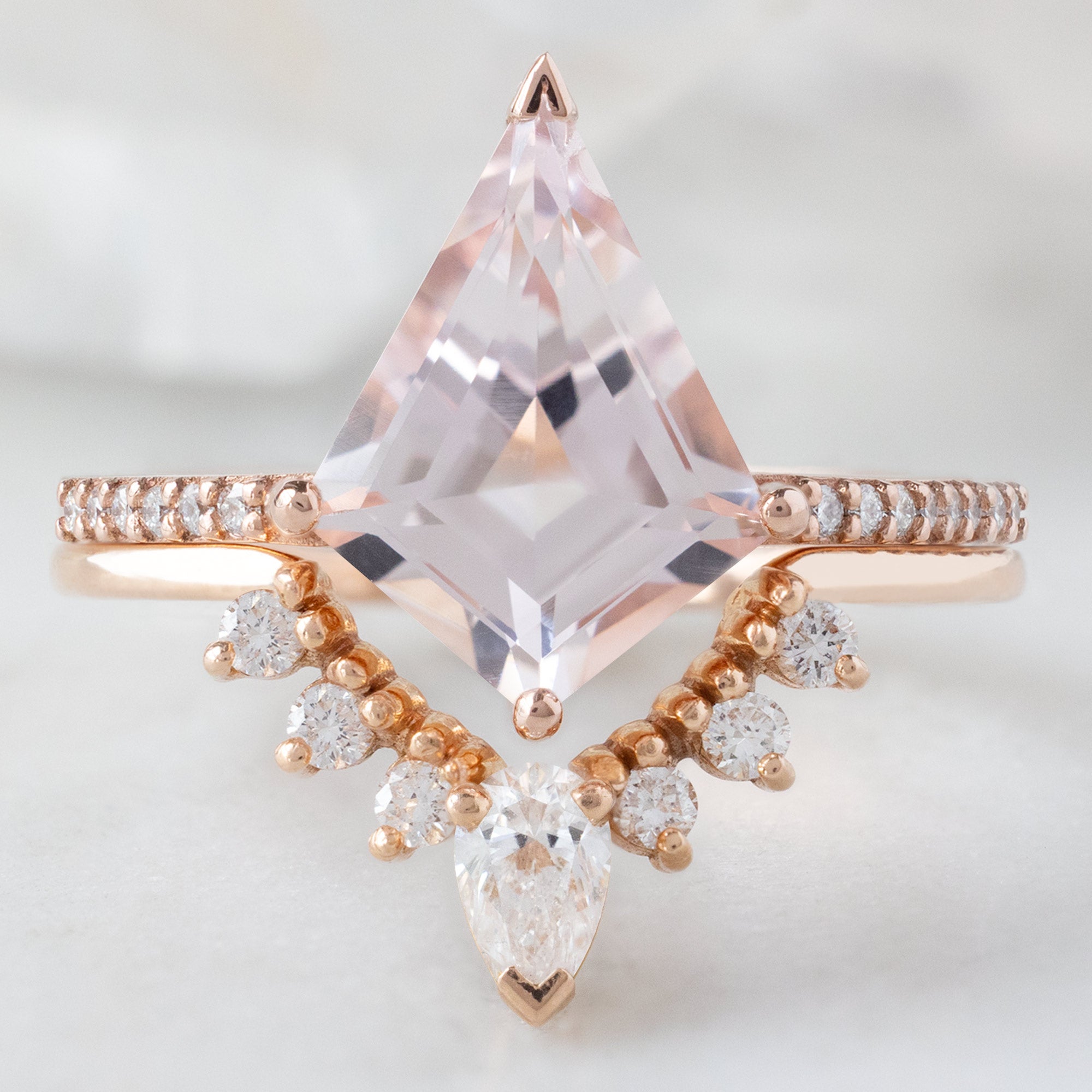Alexis Russell  Engagement Rings The Willow Ring | 2.31ct Kite Morganite in 14K Rose Gold