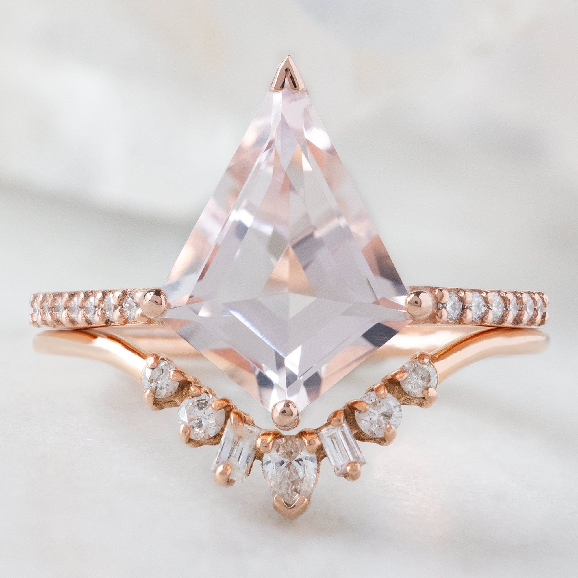 Alexis Russell  Engagement Rings The Willow Ring | 2.31ct Kite Morganite in 14K Rose Gold