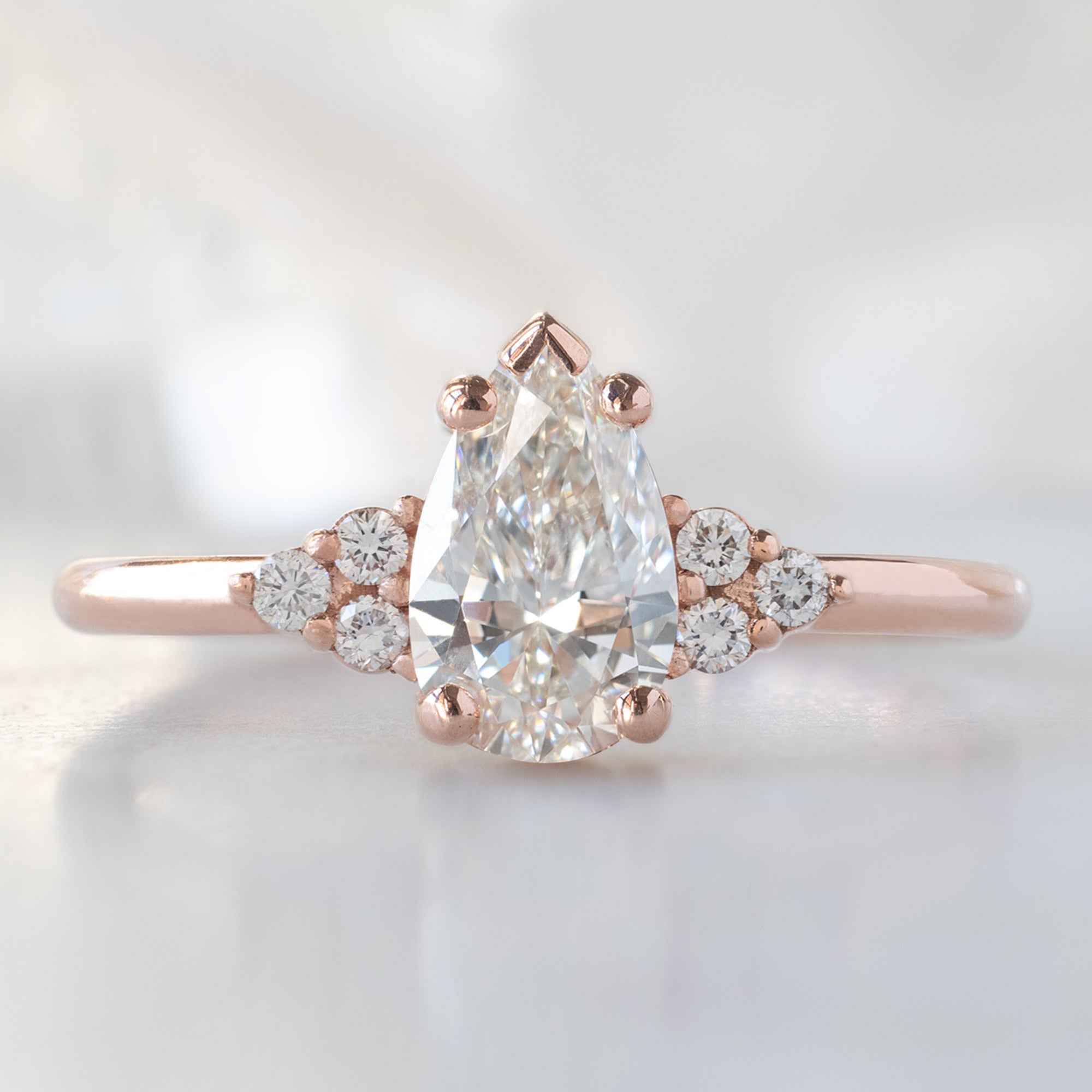 Alexis Russell  Engagement Rings The Ivy Ring | 0.65ct Pear White Diamond in 14K Rose Gold
