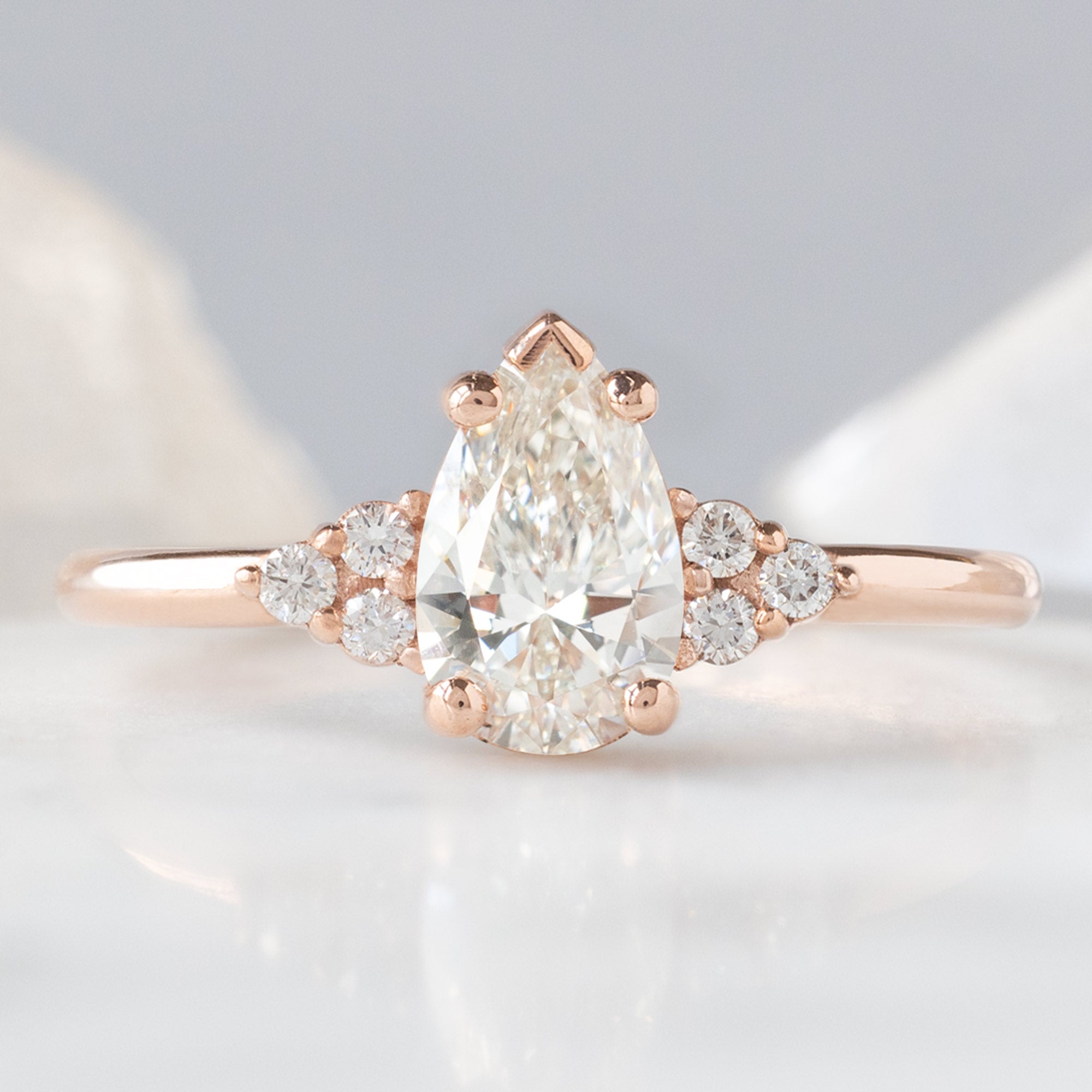 Alexis Russell  Engagement Rings The Ivy Ring | 0.65ct Pear White Diamond in 14K Rose Gold