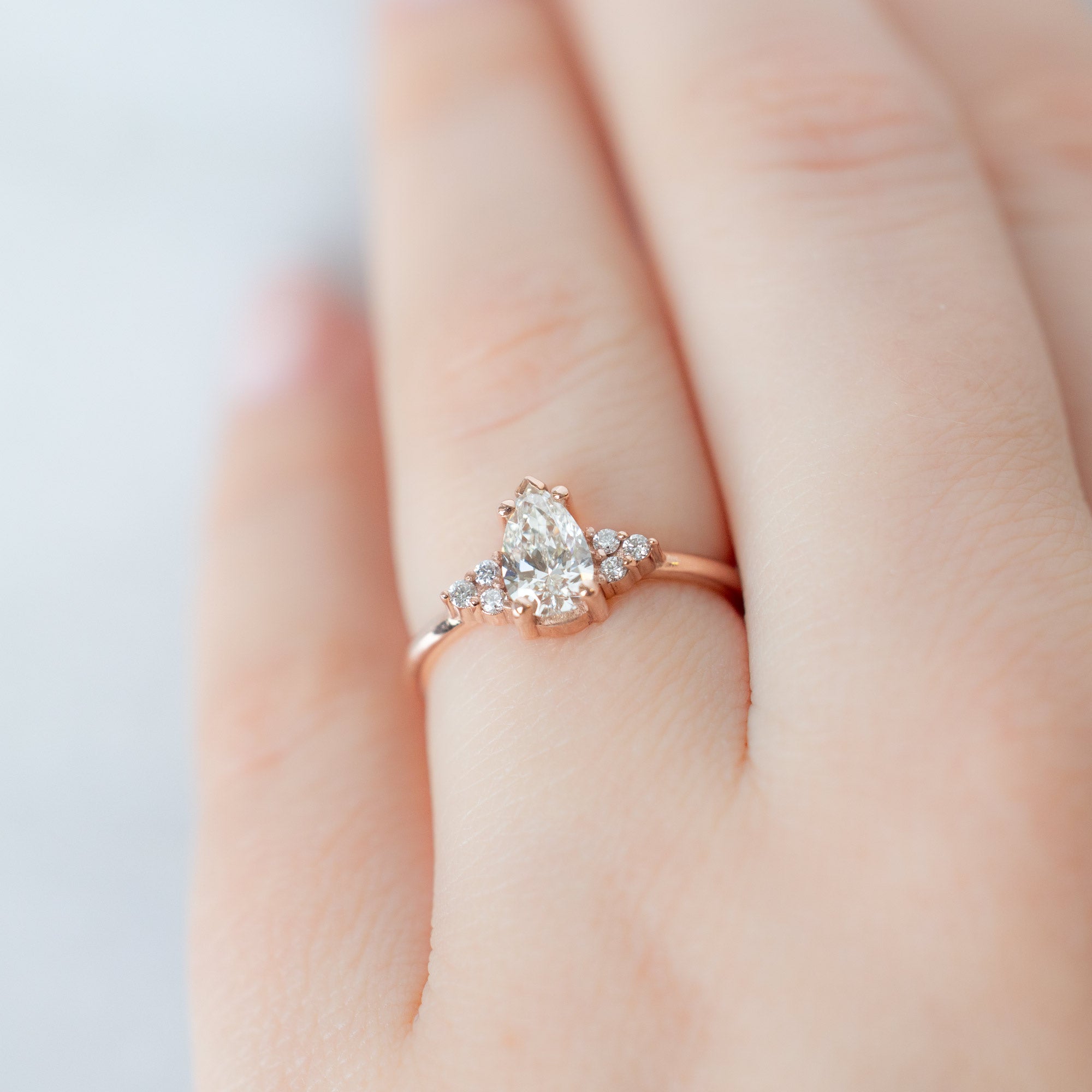 Alexis Russell  Engagement Rings The Ivy Ring | 0.65ct Pear White Diamond in 14K Rose Gold