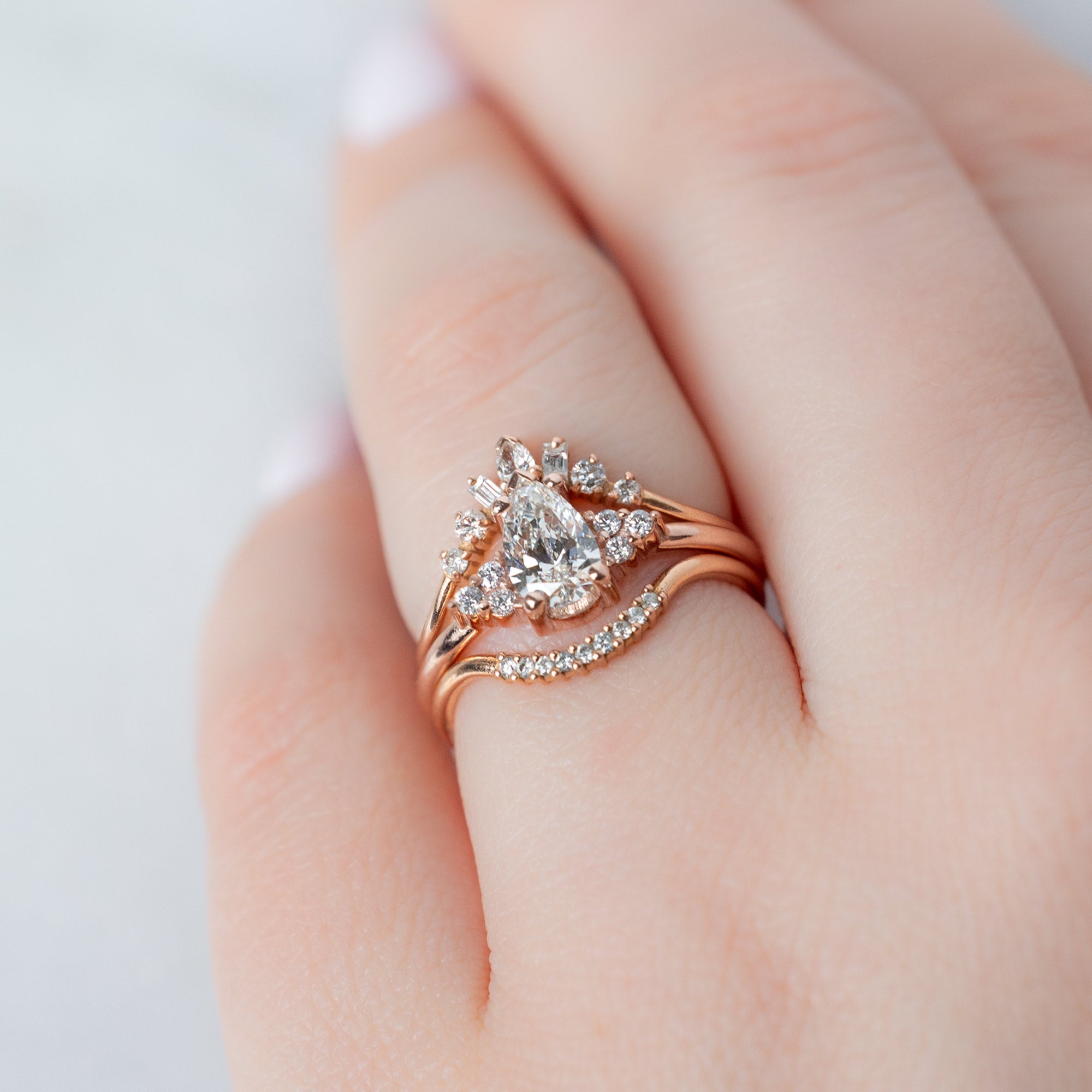 Alexis Russell  Engagement Rings The Ivy Ring | 0.65ct Pear White Diamond in 14K Rose Gold