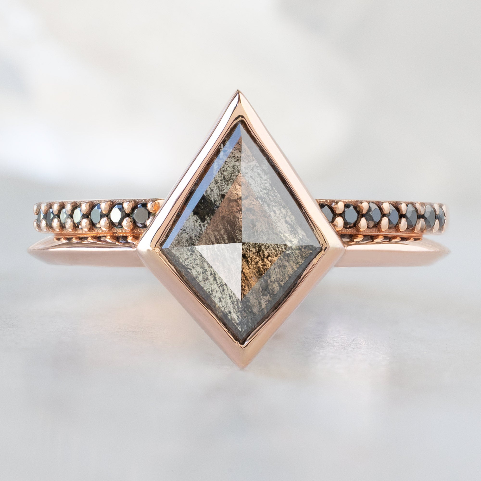 Alexis Russell  Engagement Rings The Hazel Ring | 1.19ct Kite Black Diamond in 14K Rose Gold