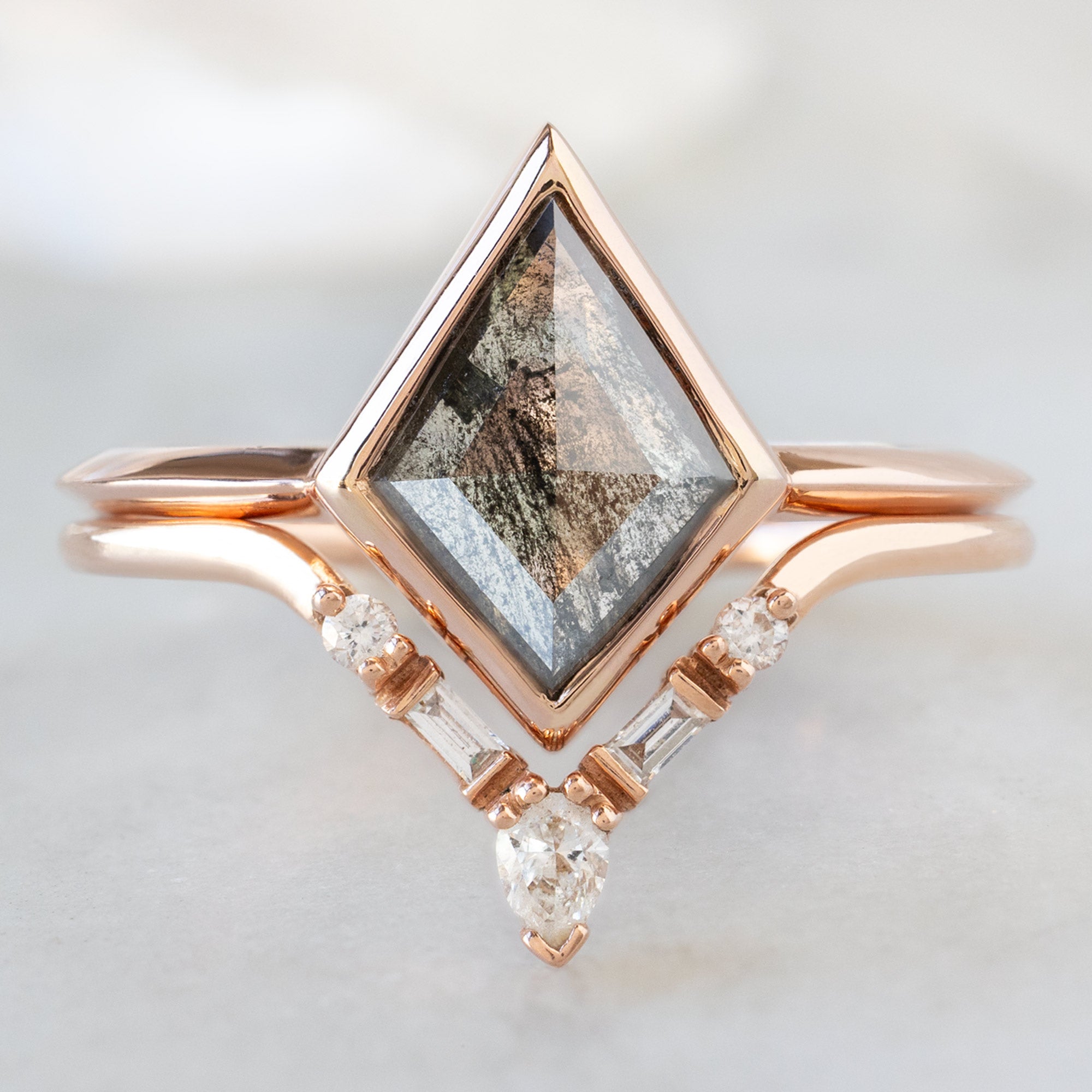 Alexis Russell  Engagement Rings The Hazel Ring | 1.19ct Kite Black Diamond in 14K Rose Gold