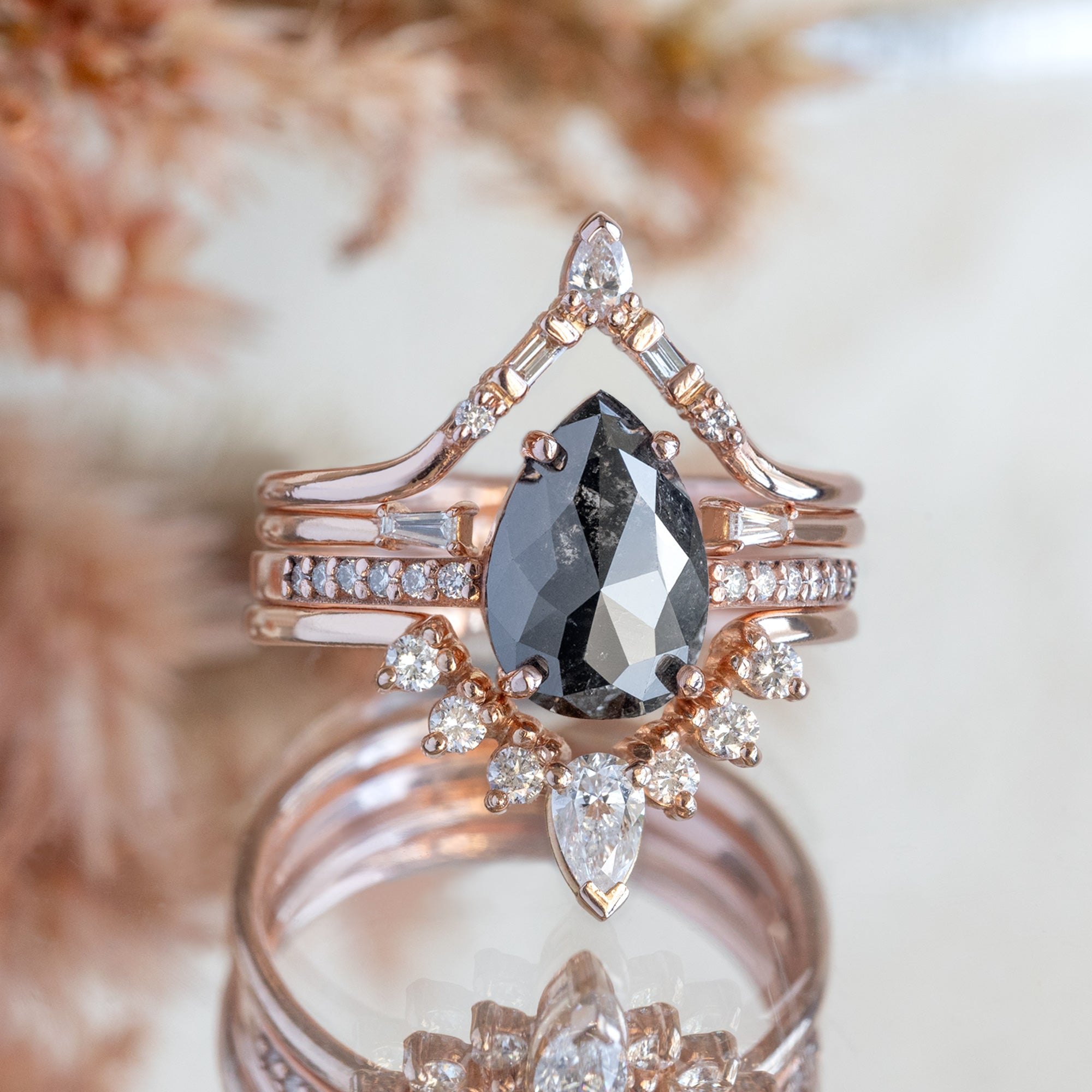Alexis Russell  Engagement Rings The Willow Ring | Build Your Own Pear Black Diamond Engagement Ring