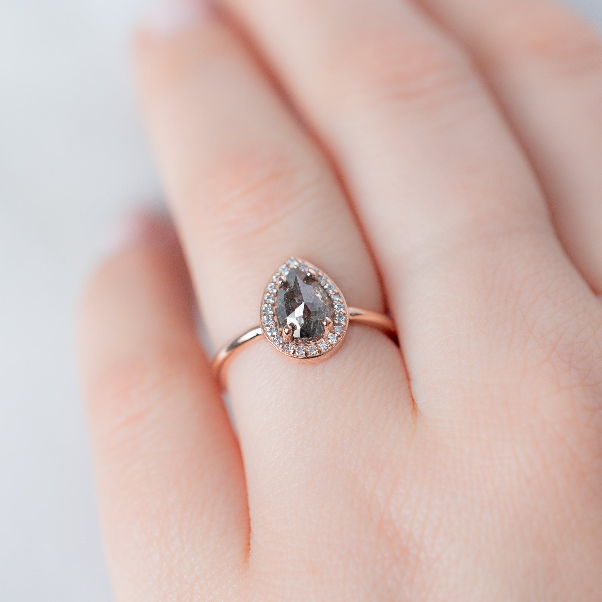 Alexis Russell  Engagement Rings The Dahlia Ring | Build Your Own Pear Salt and Pepper Diamond Engagement Ring
