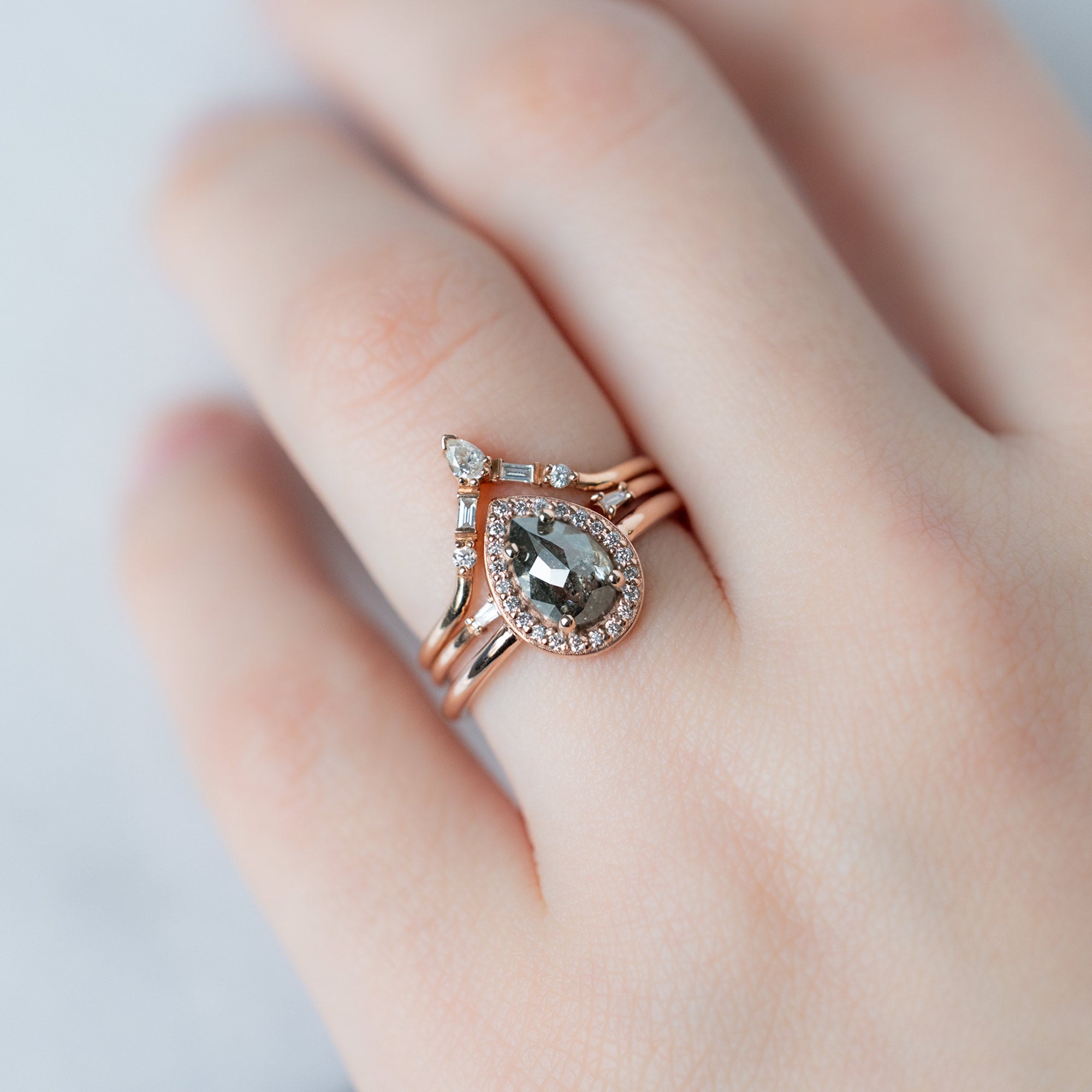 Alexis Russell  Engagement Rings The Dahlia Ring | Build Your Own Pear Salt and Pepper Diamond Engagement Ring