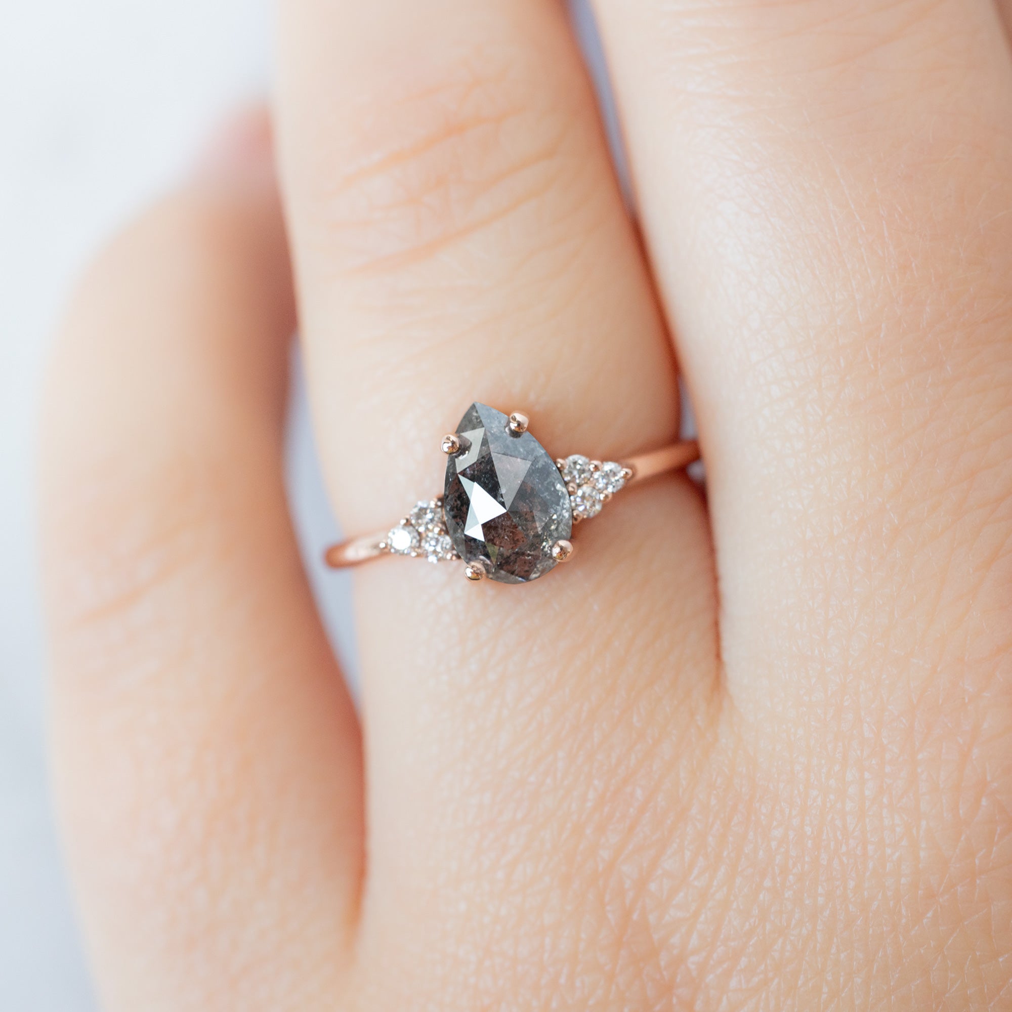 Alexis Russell  Engagement Rings The Ivy Ring | Build Your Own Pear Salt and Pepper Diamond Engagement Ring
