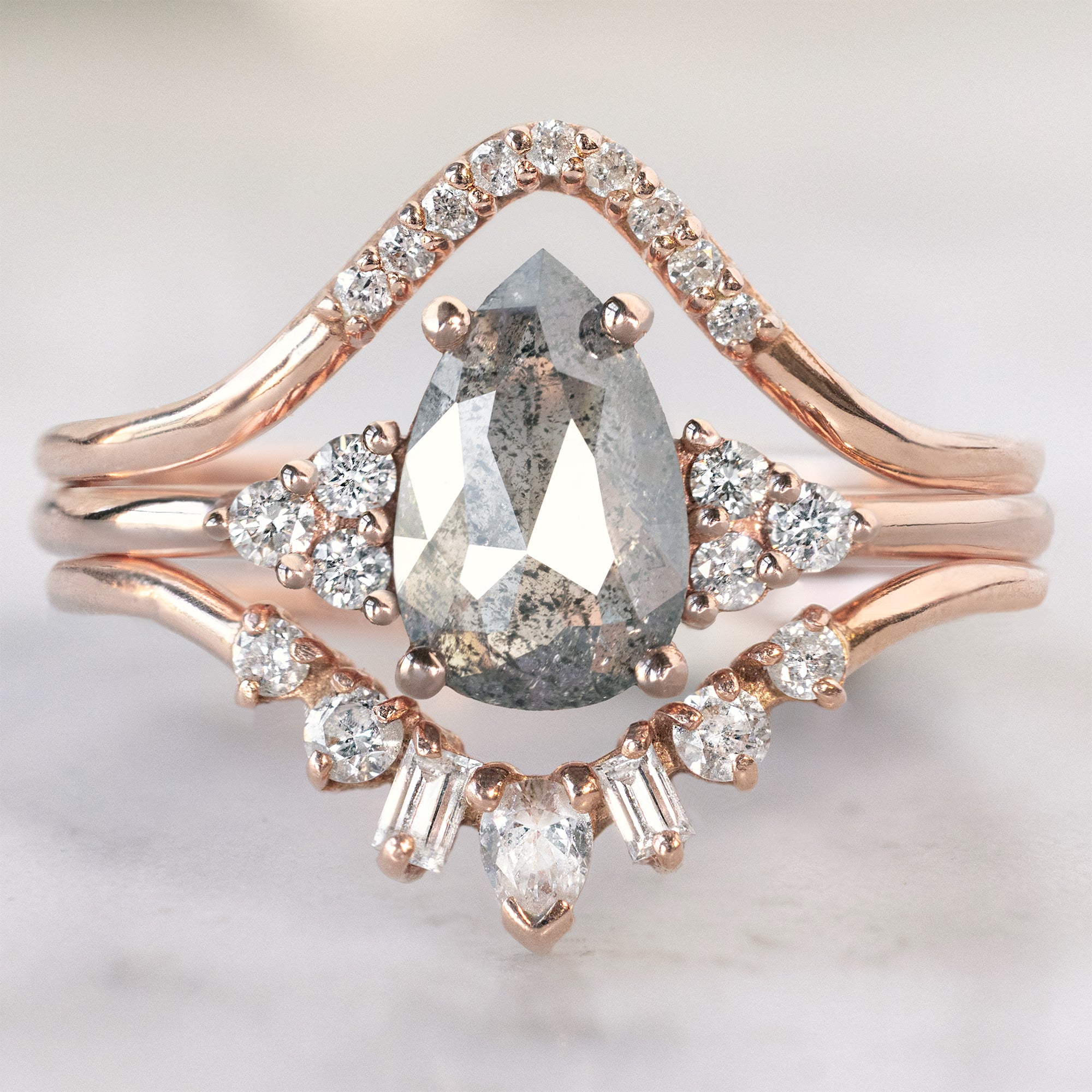 Alexis Russell  Engagement Rings The Ivy Ring | Build Your Own Pear Salt and Pepper Diamond Engagement Ring