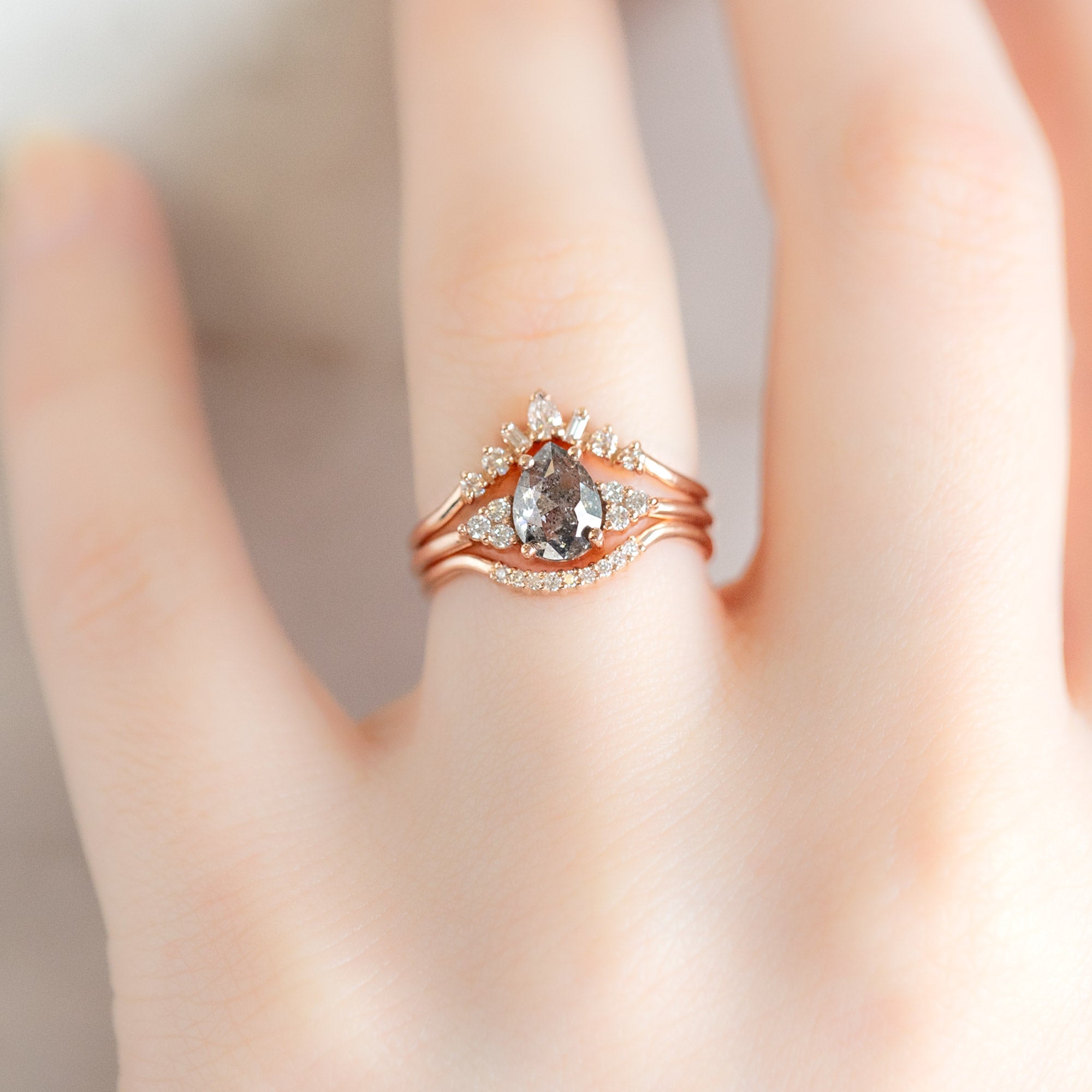 Alexis Russell  Engagement Rings The Ivy Ring | Build Your Own Pear Salt and Pepper Diamond Engagement Ring