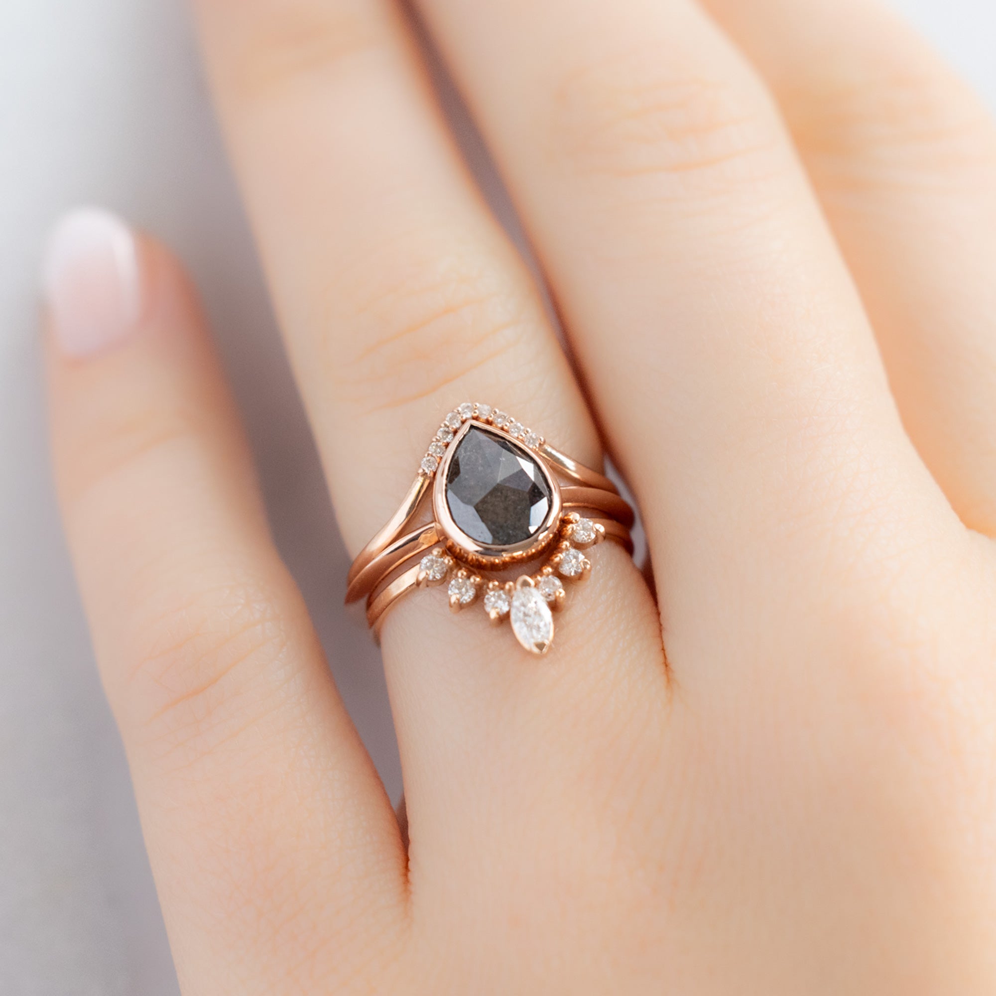 Alexis Russell  Engagement Rings The Hazel Ring | Build Your Own Pear Black Diamond Engagement Ring