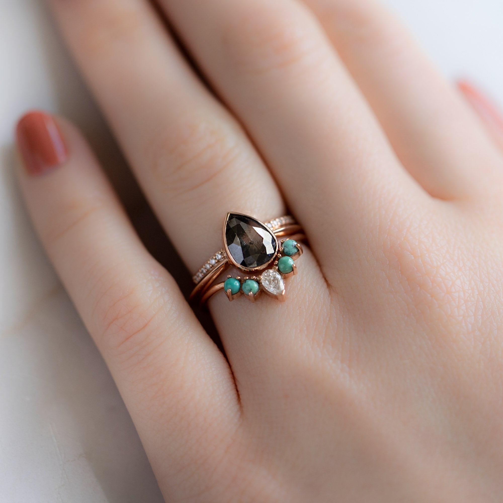 Alexis Russell  Engagement Rings The Hazel Ring | Build Your Own Pear Black Diamond Engagement Ring
