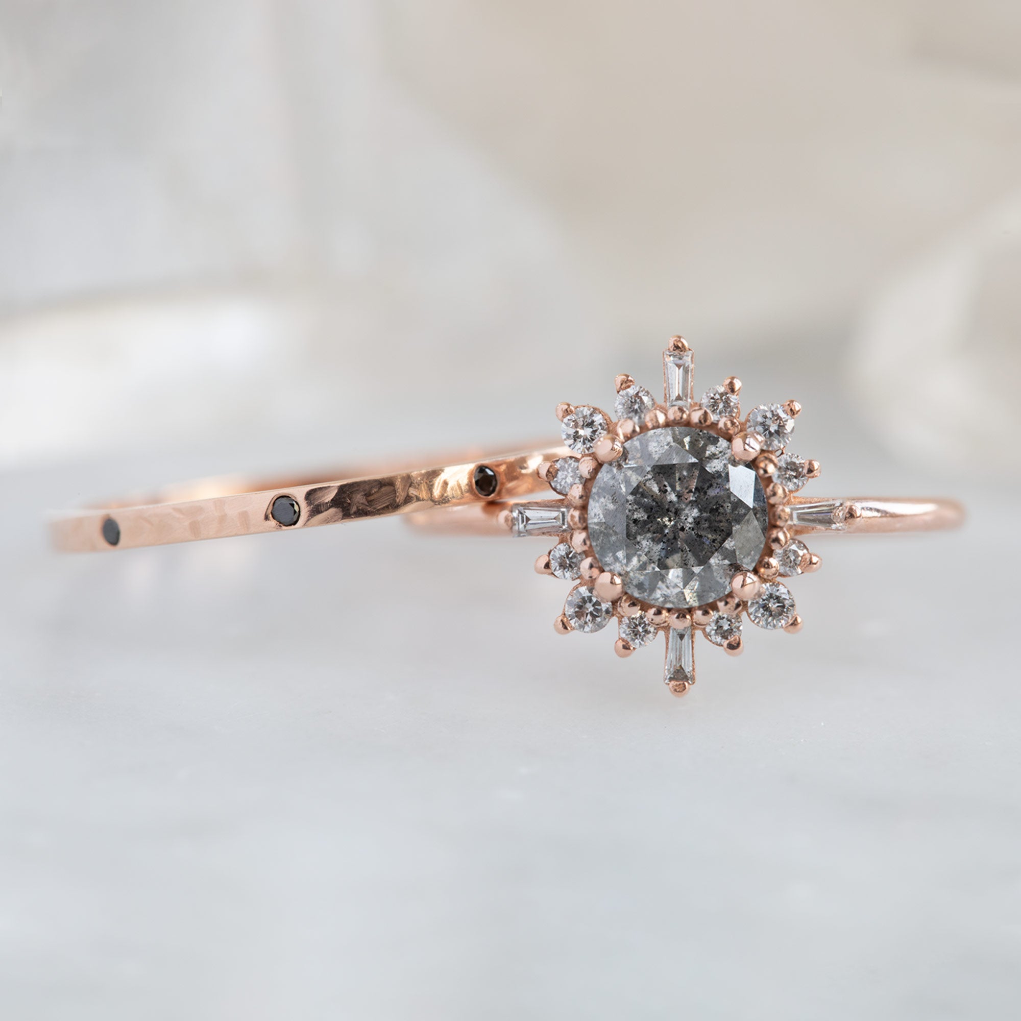Alexis Russell  Engagement Rings The Compass Ring | Build Your Own Round Salt and Pepper Diamond Engagement Ring