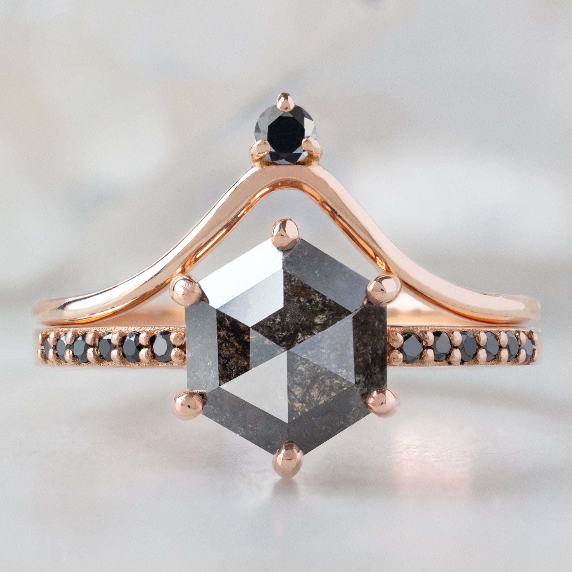 Alexis Russell  Engagement Rings The Willow Ring | Build Your Own Hexagon Black Diamond Engagement Ring