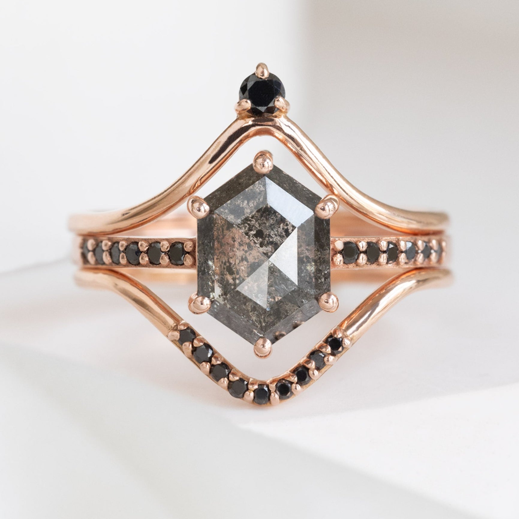 Alexis Russell  Engagement Rings The Willow Ring | Build Your Own Hexagon Black Diamond Engagement Ring