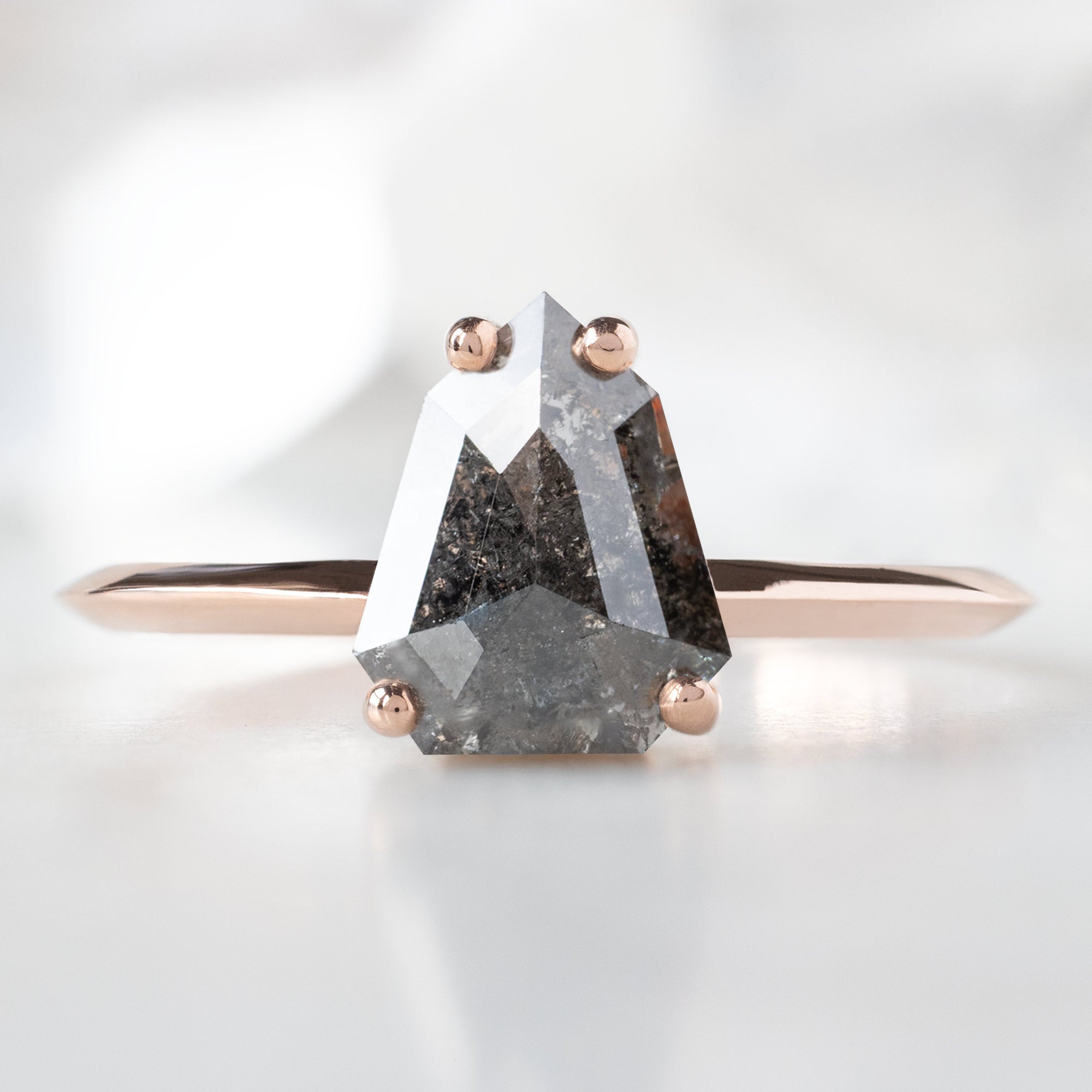 Alexis Russell  Engagement Rings The Bryn Ring | 1.34ct Geometric Black Diamond in 14K Rose Gold