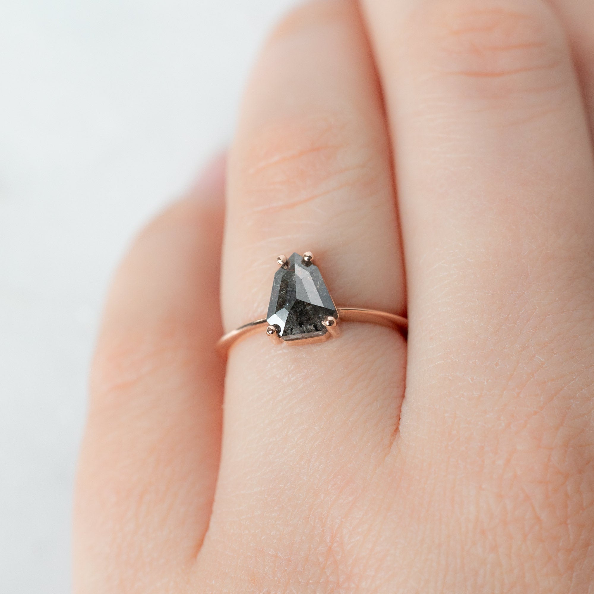 Alexis Russell  Engagement Rings The Bryn Ring | 1.34ct Geometric Black Diamond in 14K Rose Gold