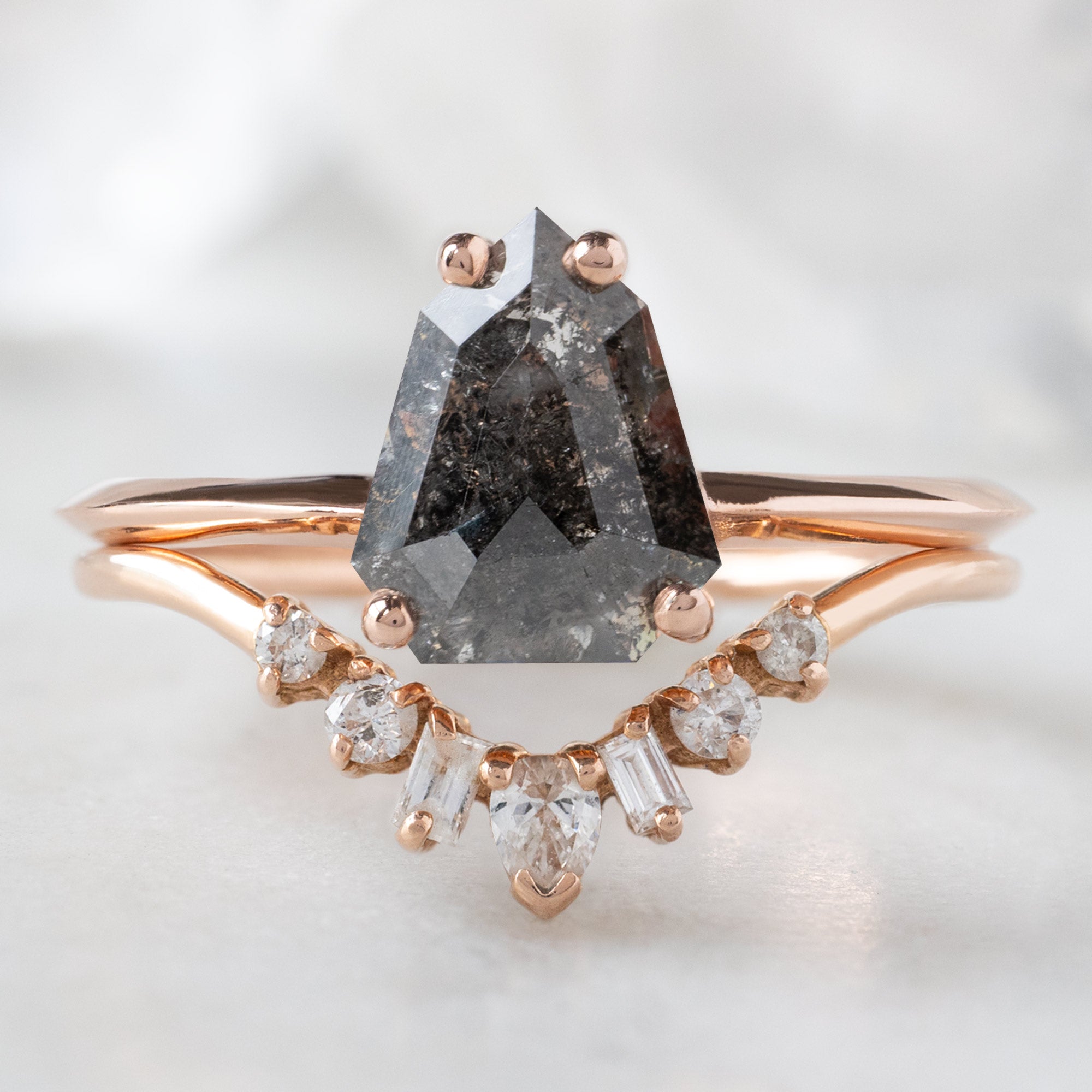 Alexis Russell  Engagement Rings The Bryn Ring | 1.34ct Geometric Black Diamond in 14K Rose Gold