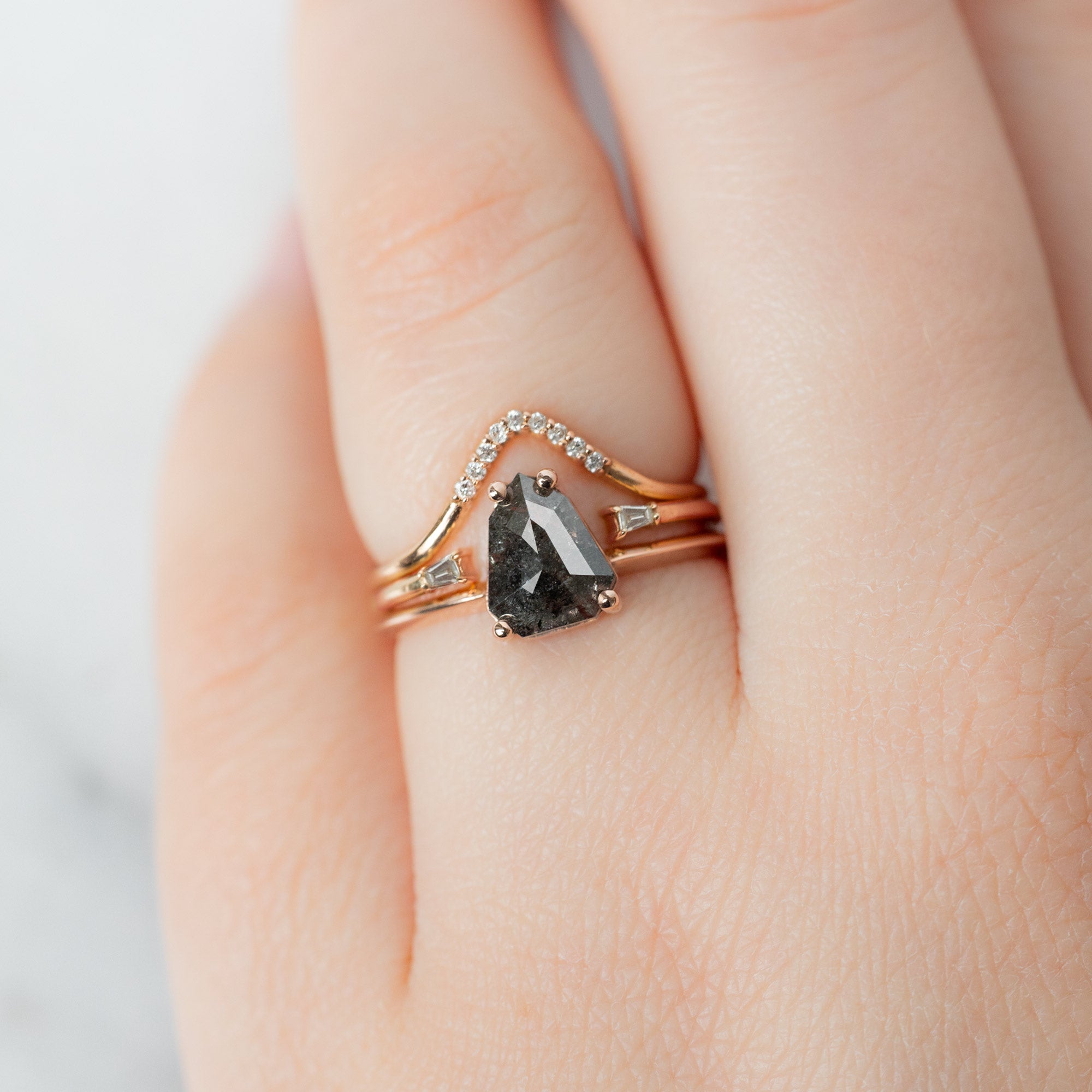 Alexis Russell  Engagement Rings The Bryn Ring | 1.34ct Geometric Black Diamond in 14K Rose Gold