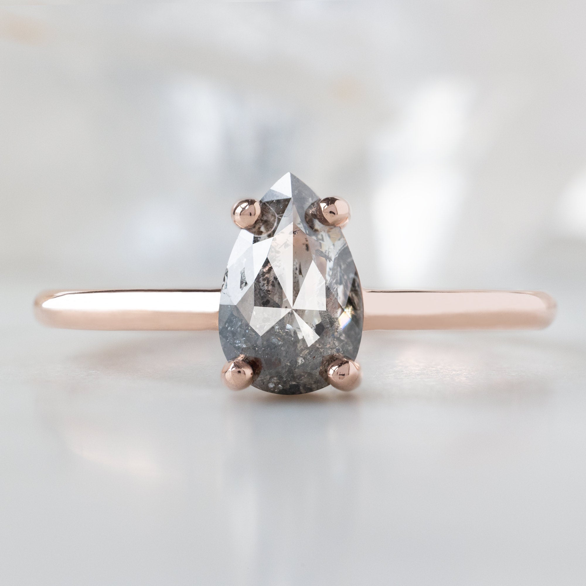 Alexis Russell  Engagement Rings The Bryn Ring | 0.90ct Pear Salt and Pepper Diamond in 14K Rose Gold