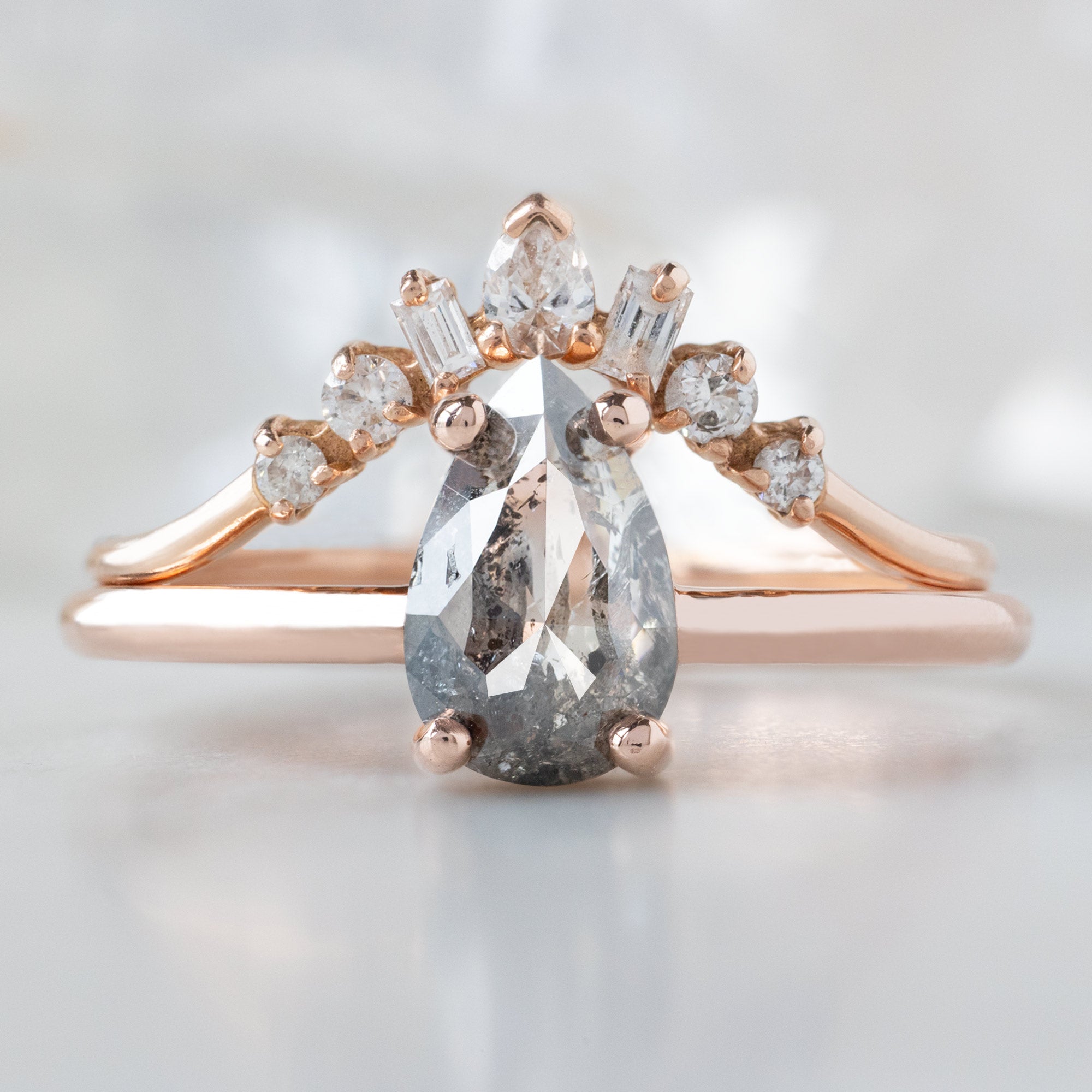 Alexis Russell  Engagement Rings The Bryn Ring | 0.90ct Pear Salt and Pepper Diamond in 14K Rose Gold