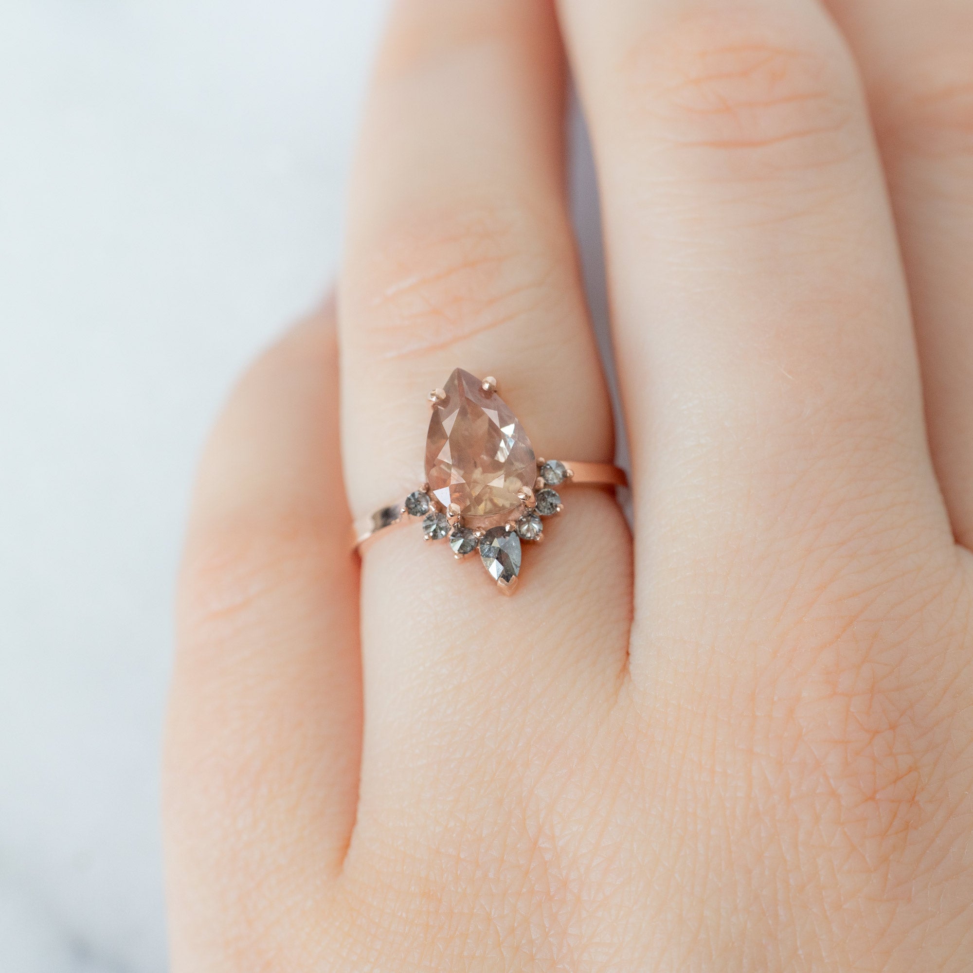 Alexis Russell  Engagement Rings The Aster Ring | 1.49ct Pear Sunstone in 14K Rose Gold