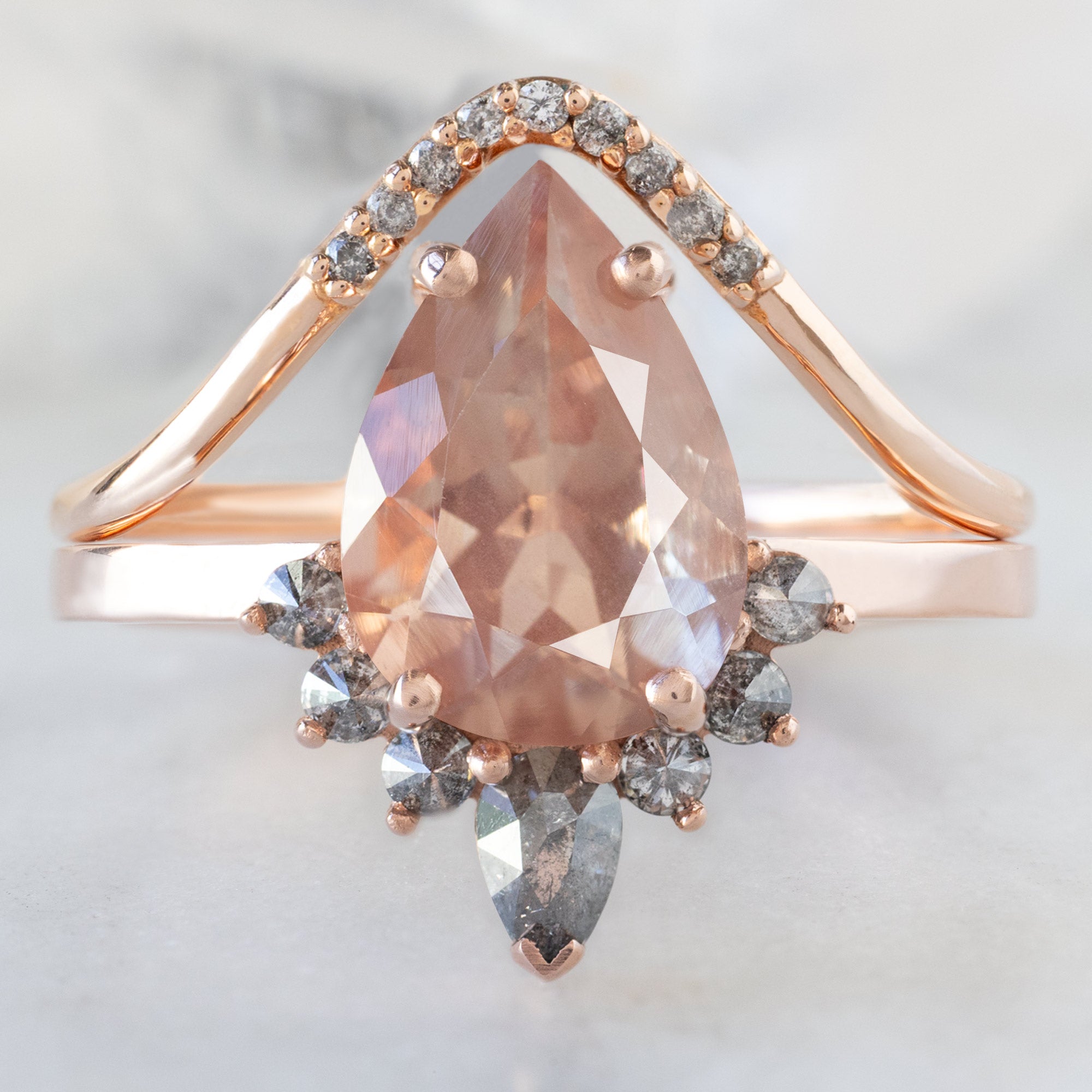 Alexis Russell  Engagement Rings The Aster Ring | 1.49ct Pear Sunstone in 14K Rose Gold