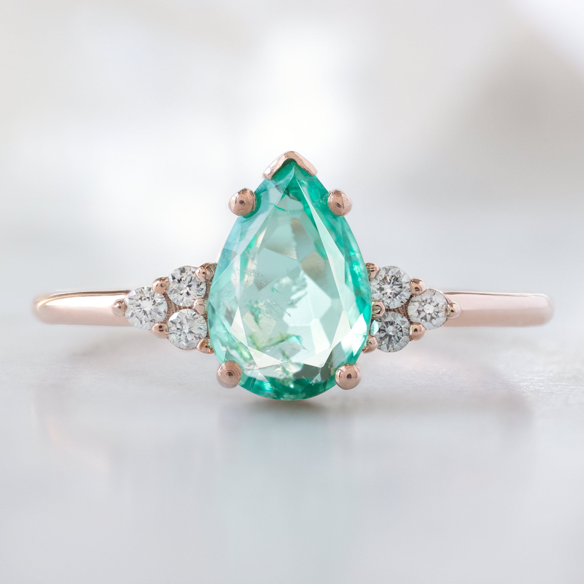 Alexis Russell  Engagement Rings The Ivy Ring | 1.23ct Pear Emerald in 14K Rose Gold