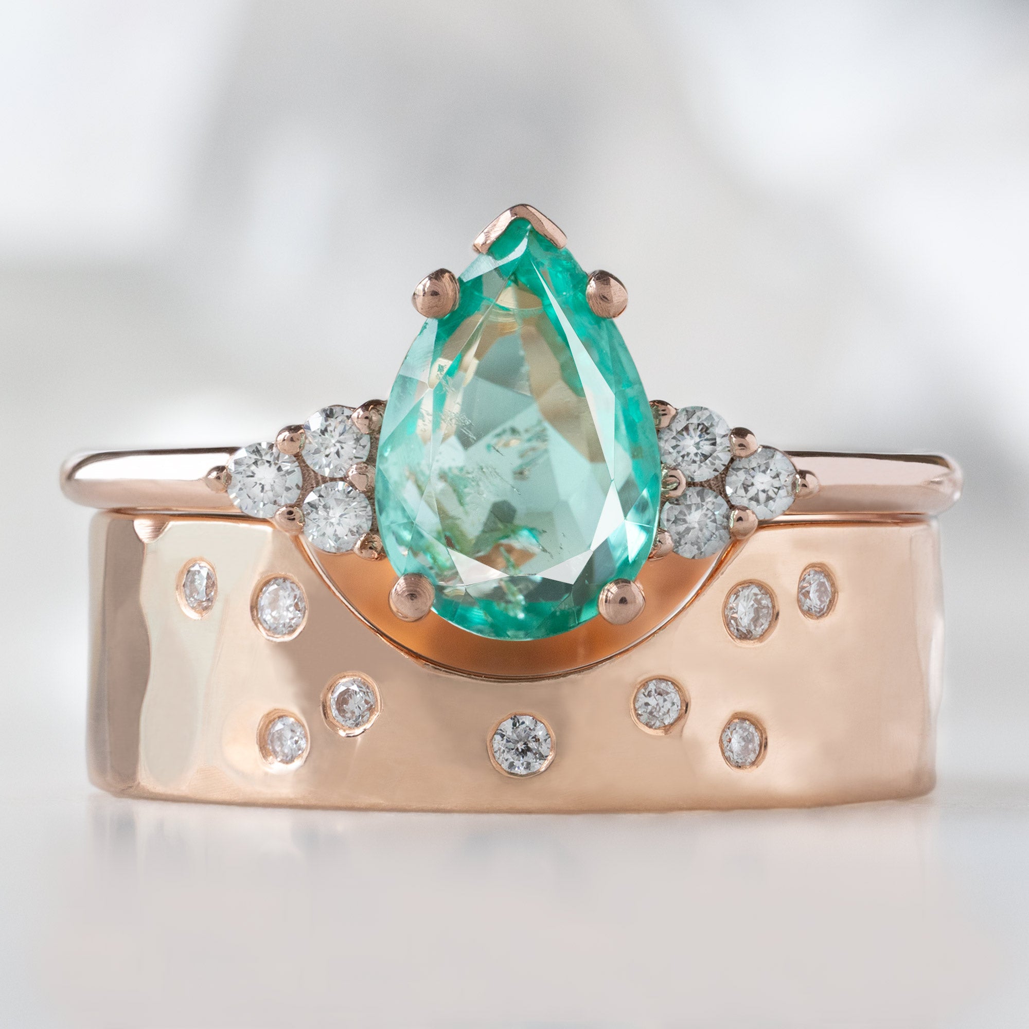 Alexis Russell  Engagement Rings The Ivy Ring | 1.23ct Pear Emerald in 14K Rose Gold