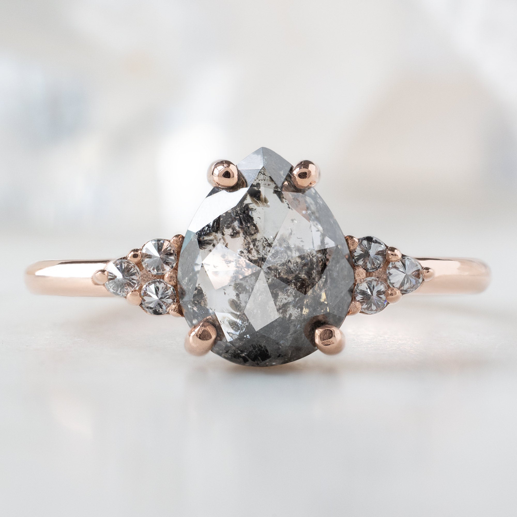 Alexis Russell  Engagement Rings The Ivy Ring | 1.37ct Pear Salt and Pepper Diamond in 14K Rose Gold