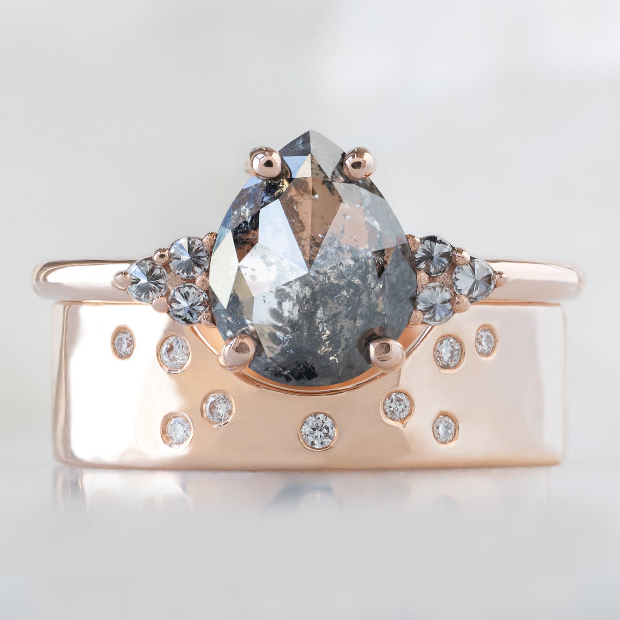 Alexis Russell  Engagement Rings The Ivy Ring | 1.37ct Pear Salt and Pepper Diamond in 14K Rose Gold