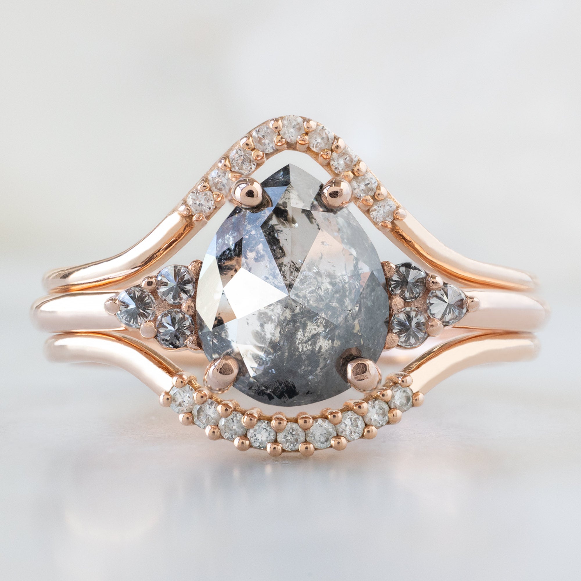 Alexis Russell  Engagement Rings The Ivy Ring | 1.37ct Pear Salt and Pepper Diamond in 14K Rose Gold