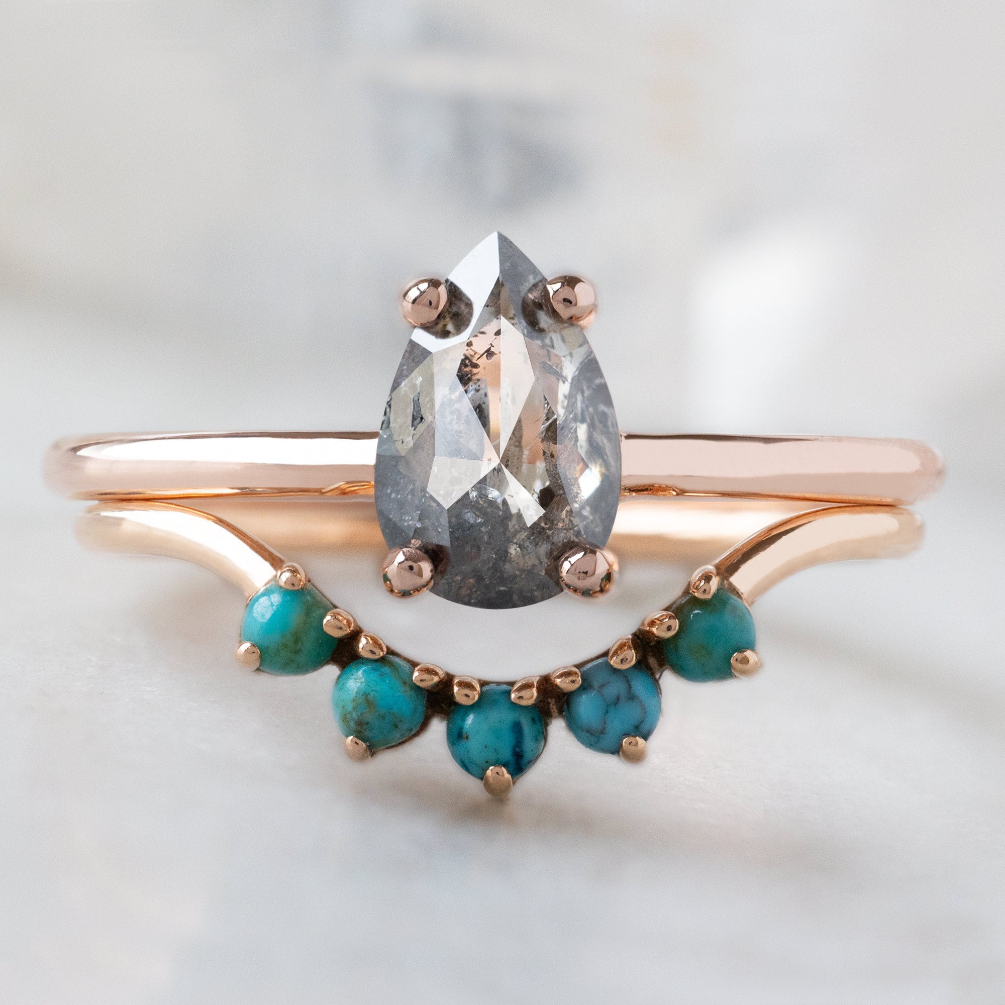 Alexis Russell  Engagement Rings The Bryn Ring | Build Your Own Pear Salt and Pepper Diamond Engagement Ring