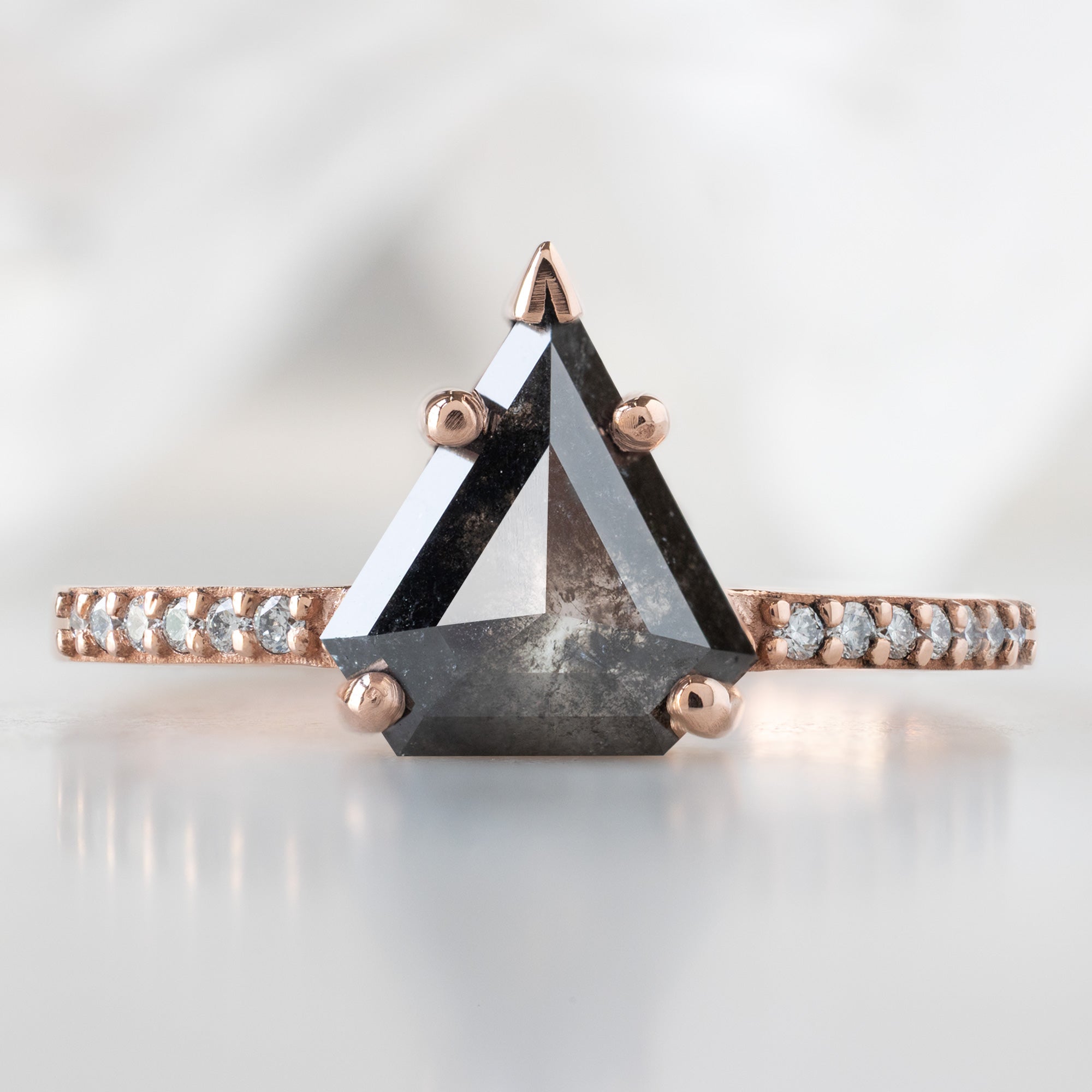 Alexis Russell  Engagement Rings The Willow Ring | 1.19ct Shield Black Diamond in 14K Rose Gold